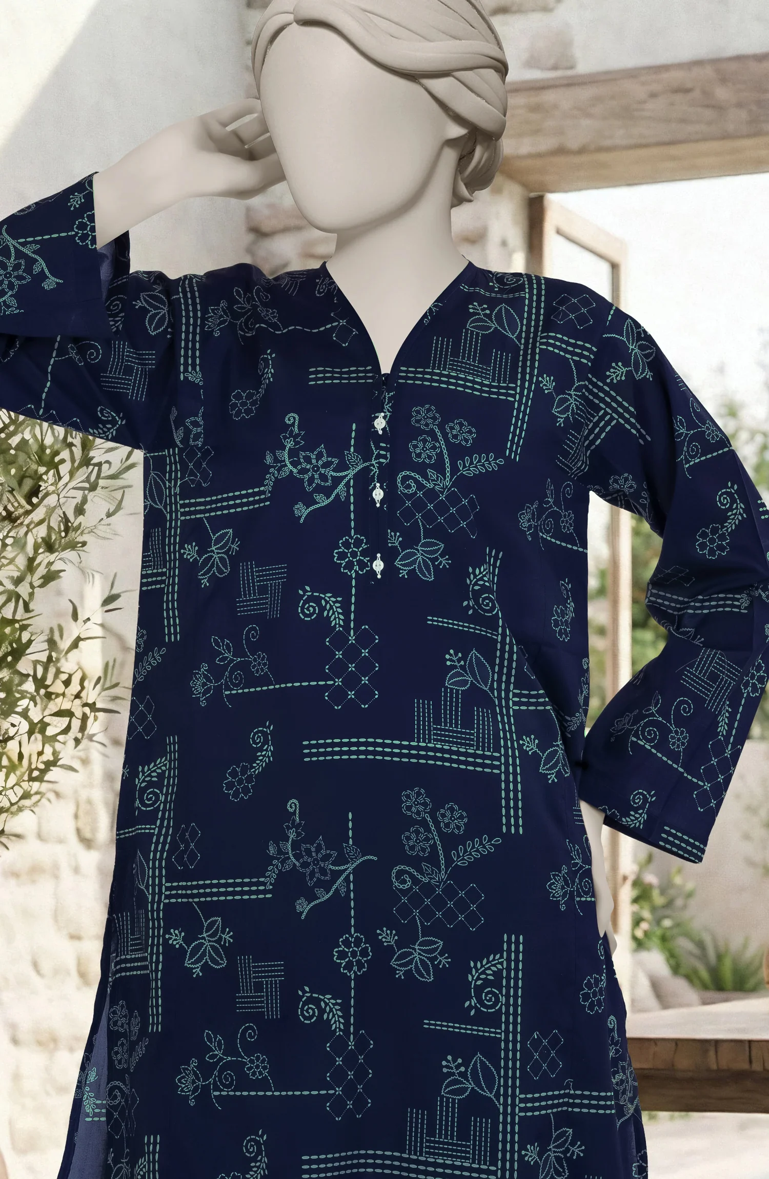 PRINTED CAMBRIC STITCHED 2 PIECE - Image 2