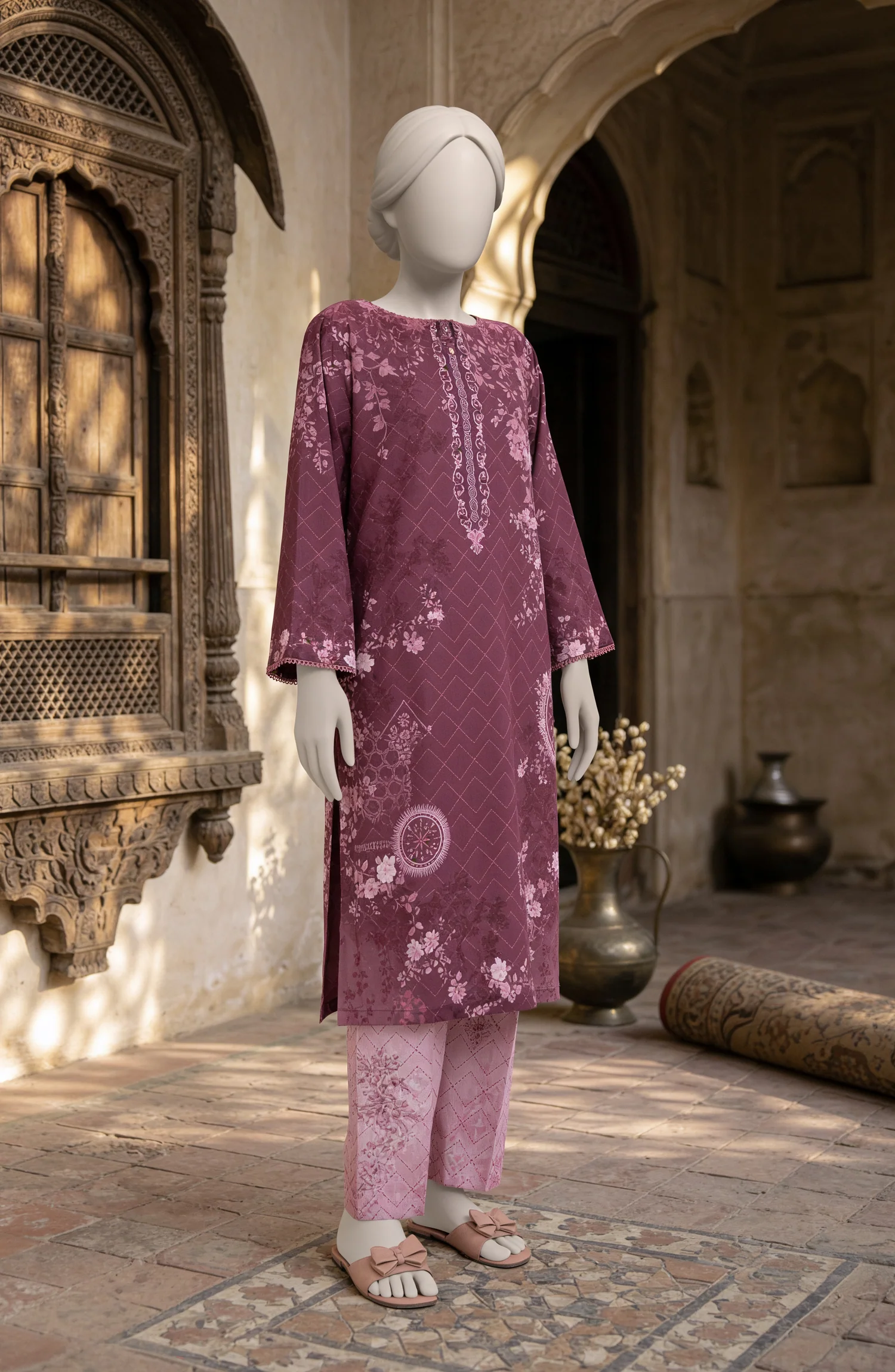PRINTED CAMBRIC STITCHED 2 PIECE - Image 3