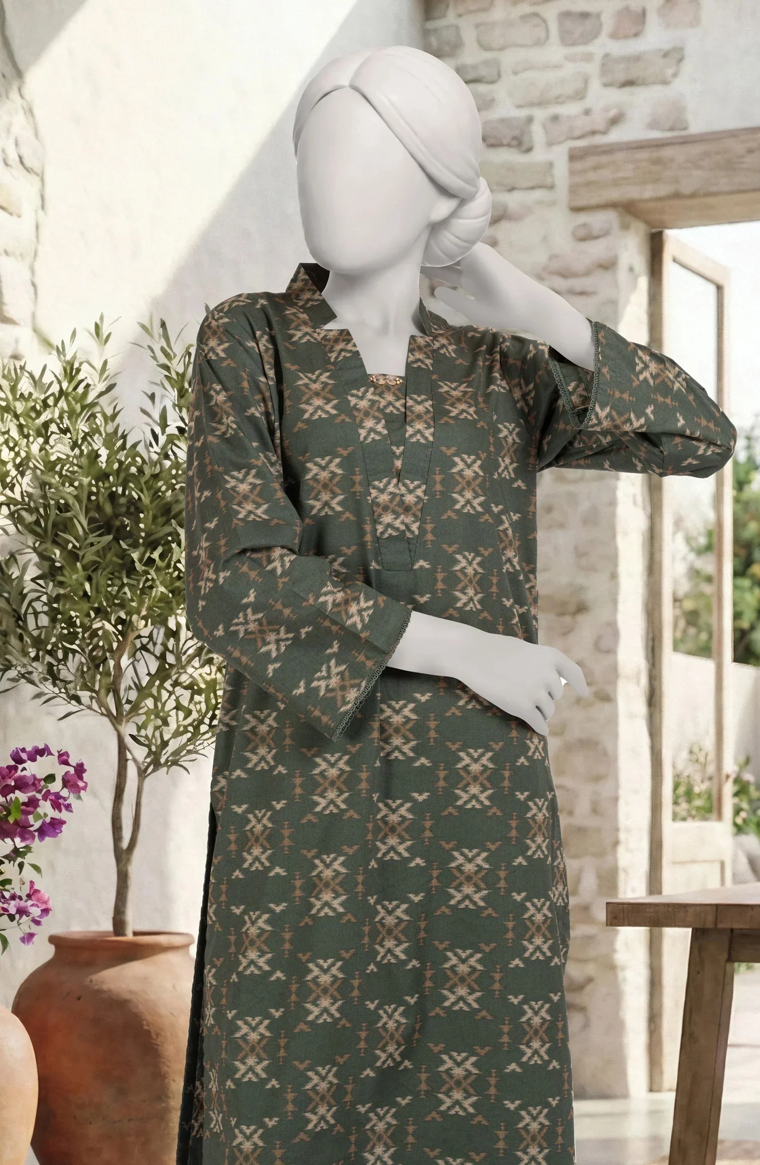 PRINTED CAMBRIC STITCHED 2 PIECE - Image 2
