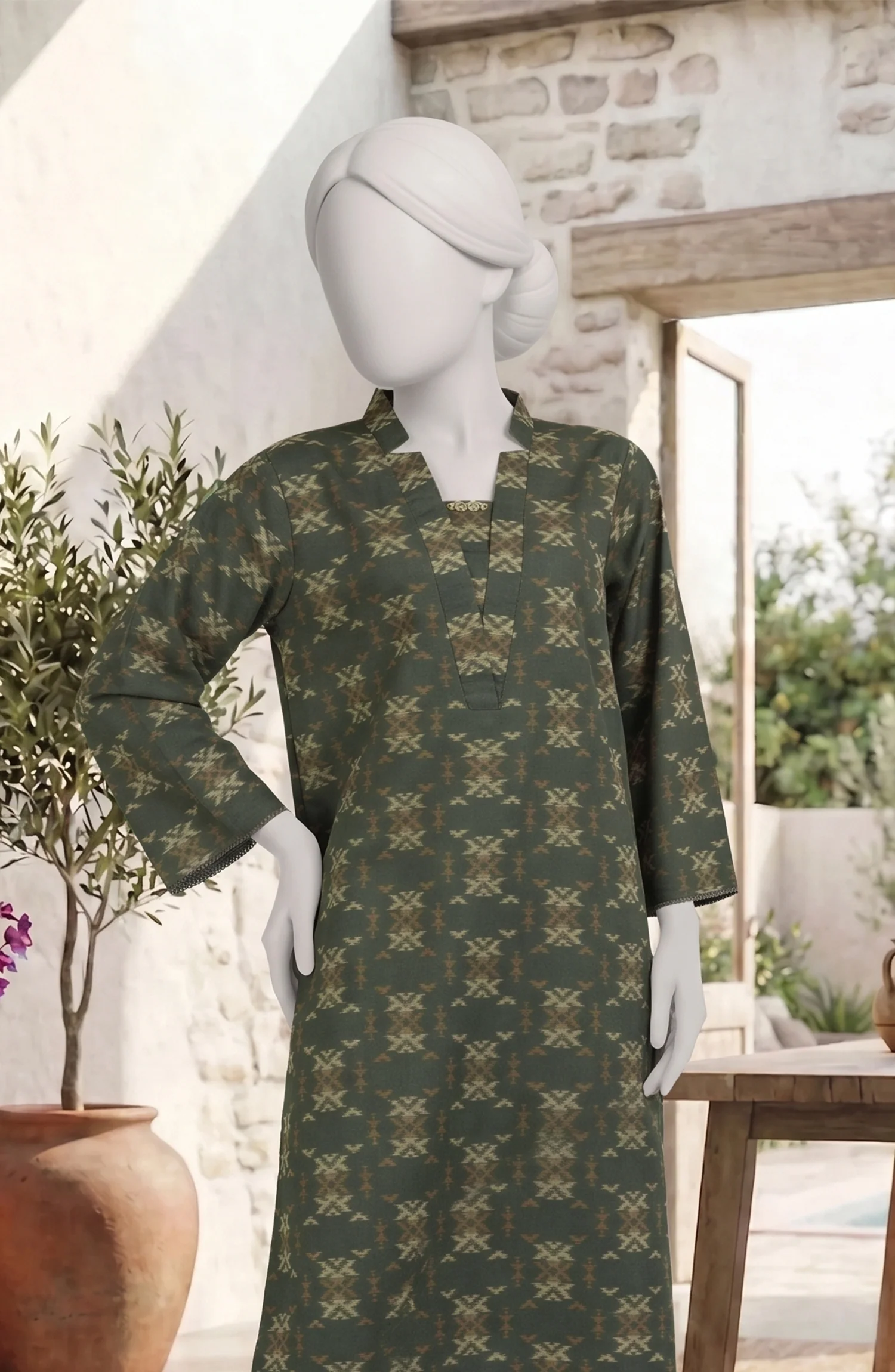 PRINTED CAMBRIC STITCHED 2 PIECE - Image 4