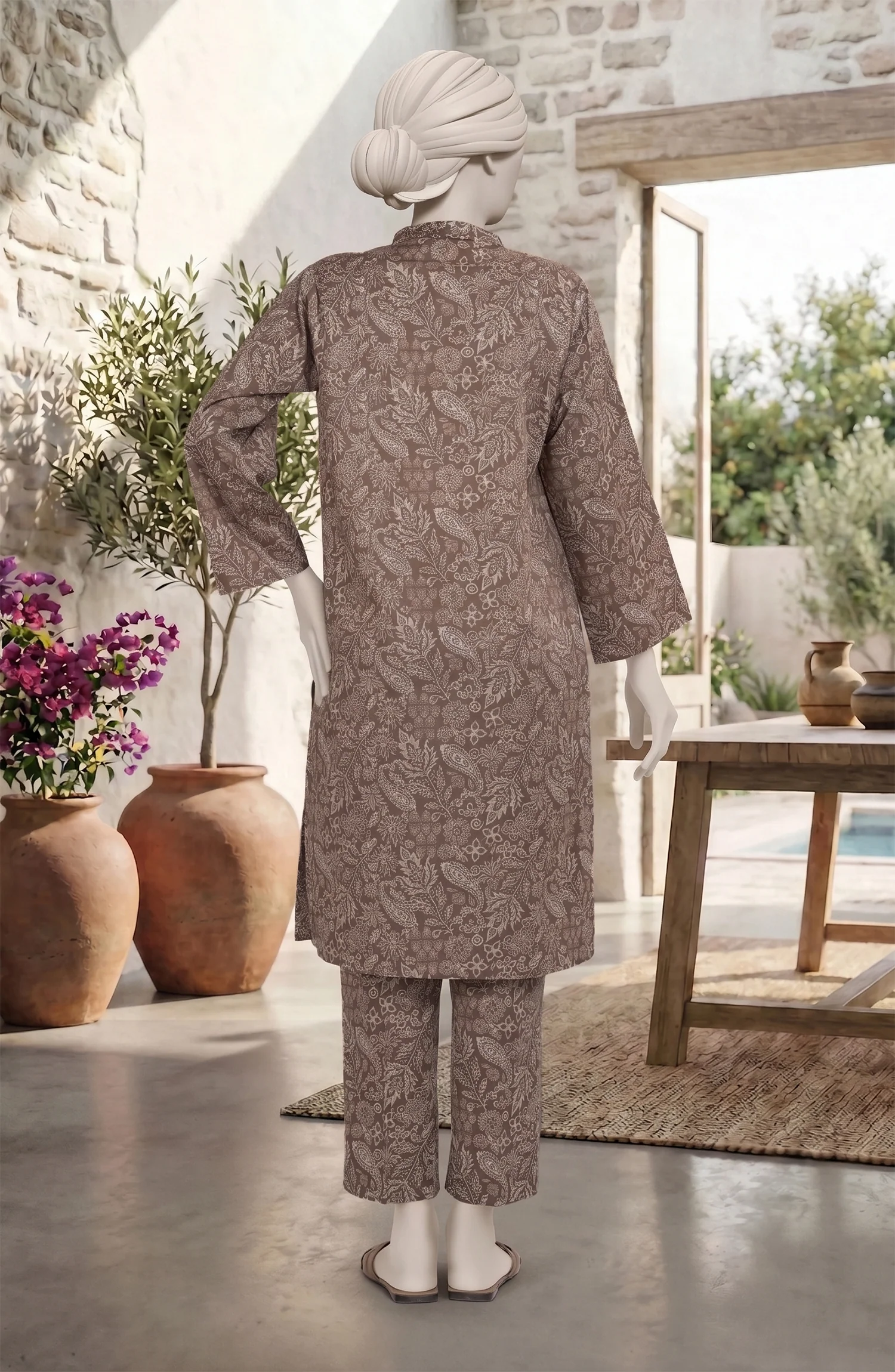 PRINTED CAMBRIC STITCHED 2 PIECE - Image 3