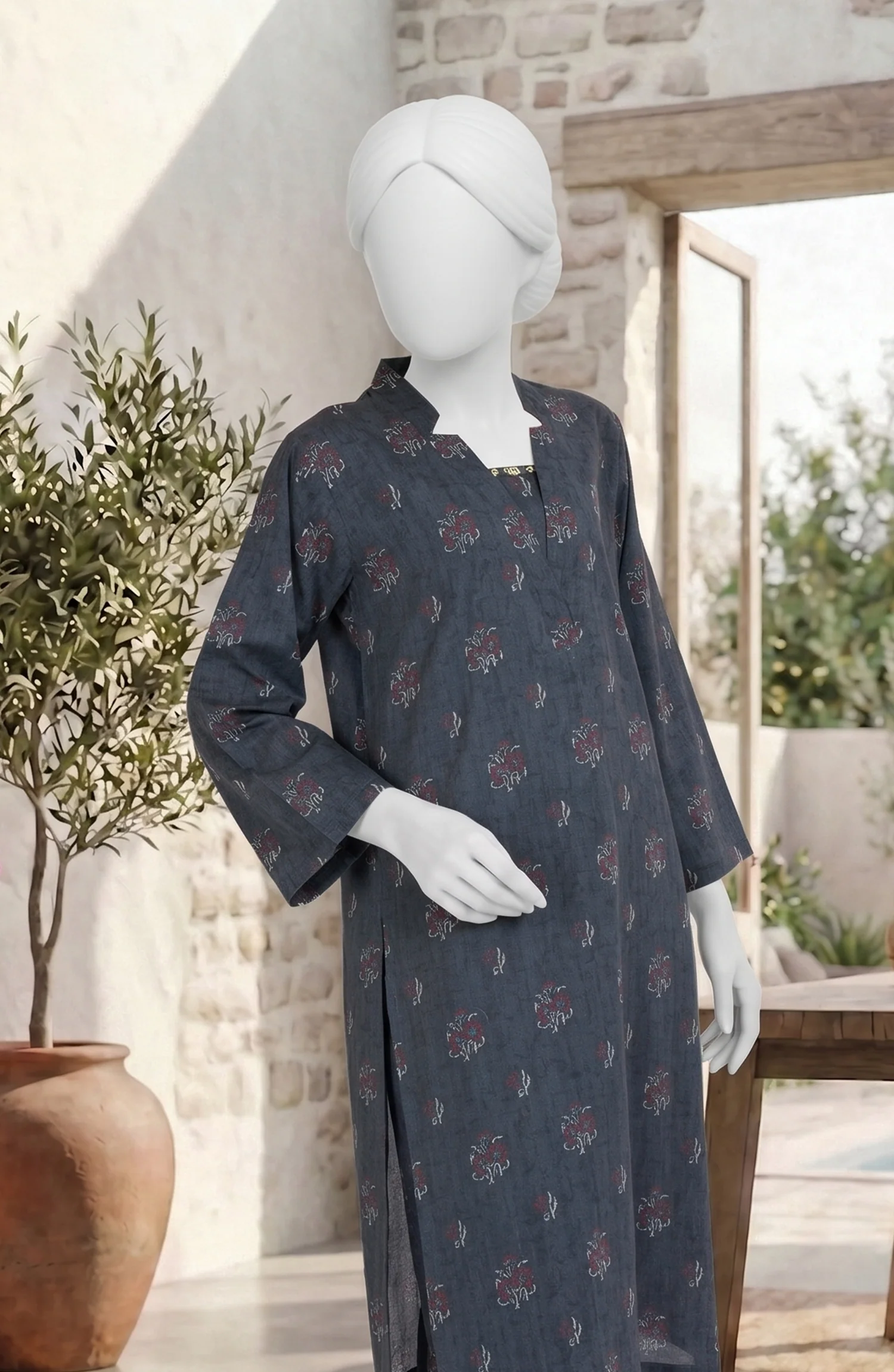 PRINTED CAMBRIC STITCHED 2 PIECE - Image 2