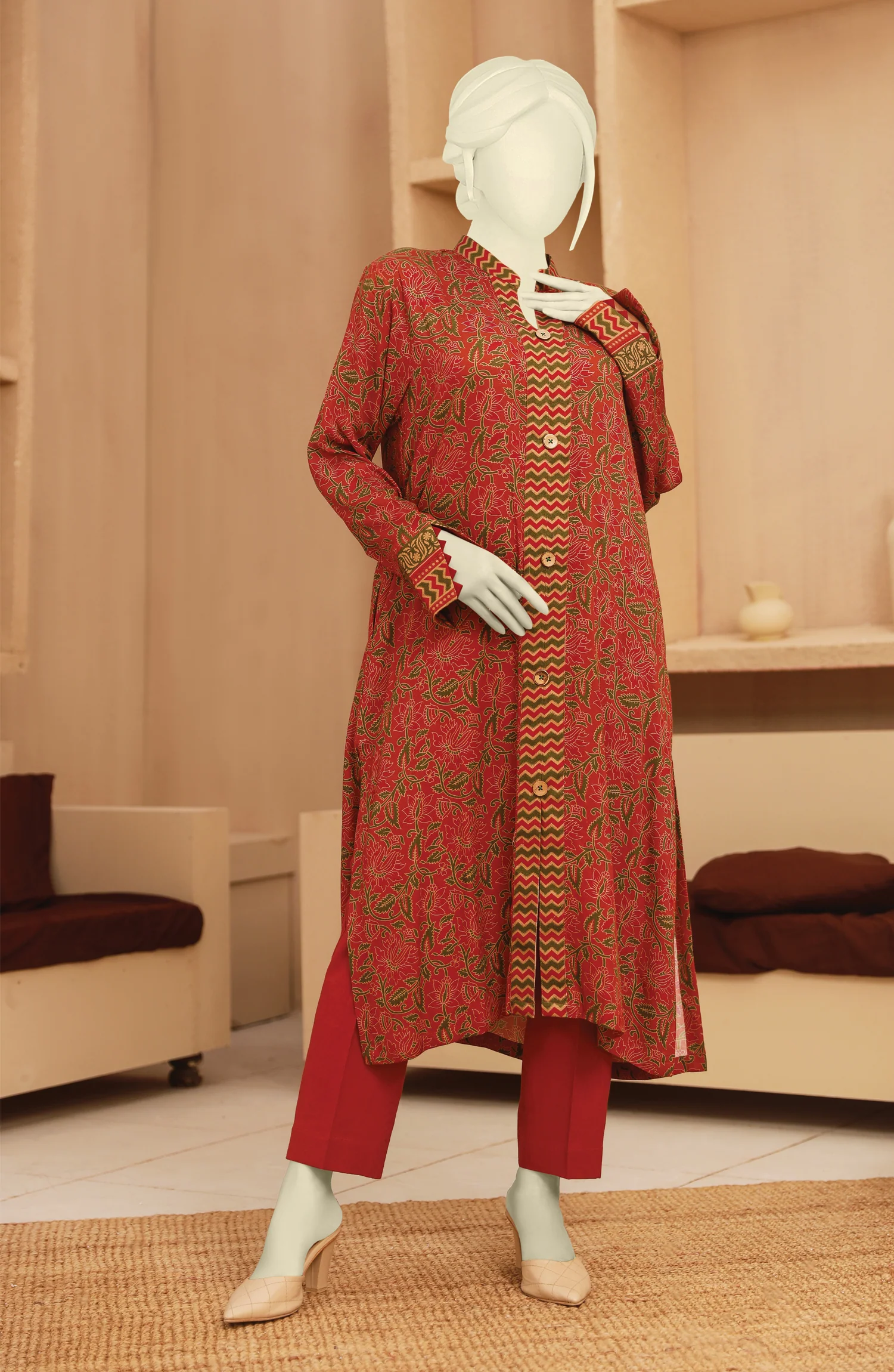PRINTED CORDOURY 1 PCS UNSTITCHED