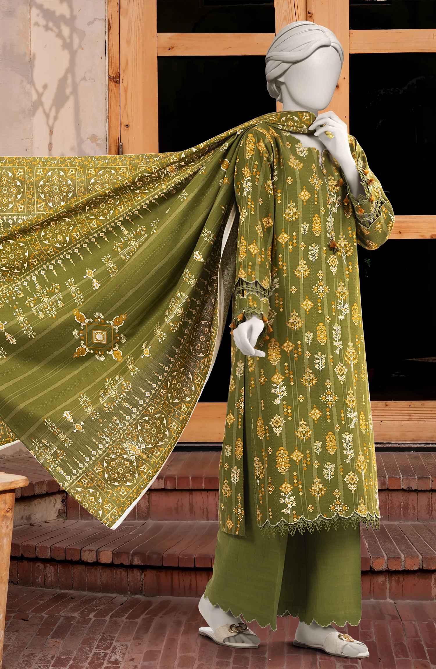 PRINTED COTTON VISCOSE 3PCS UNSTITCHED