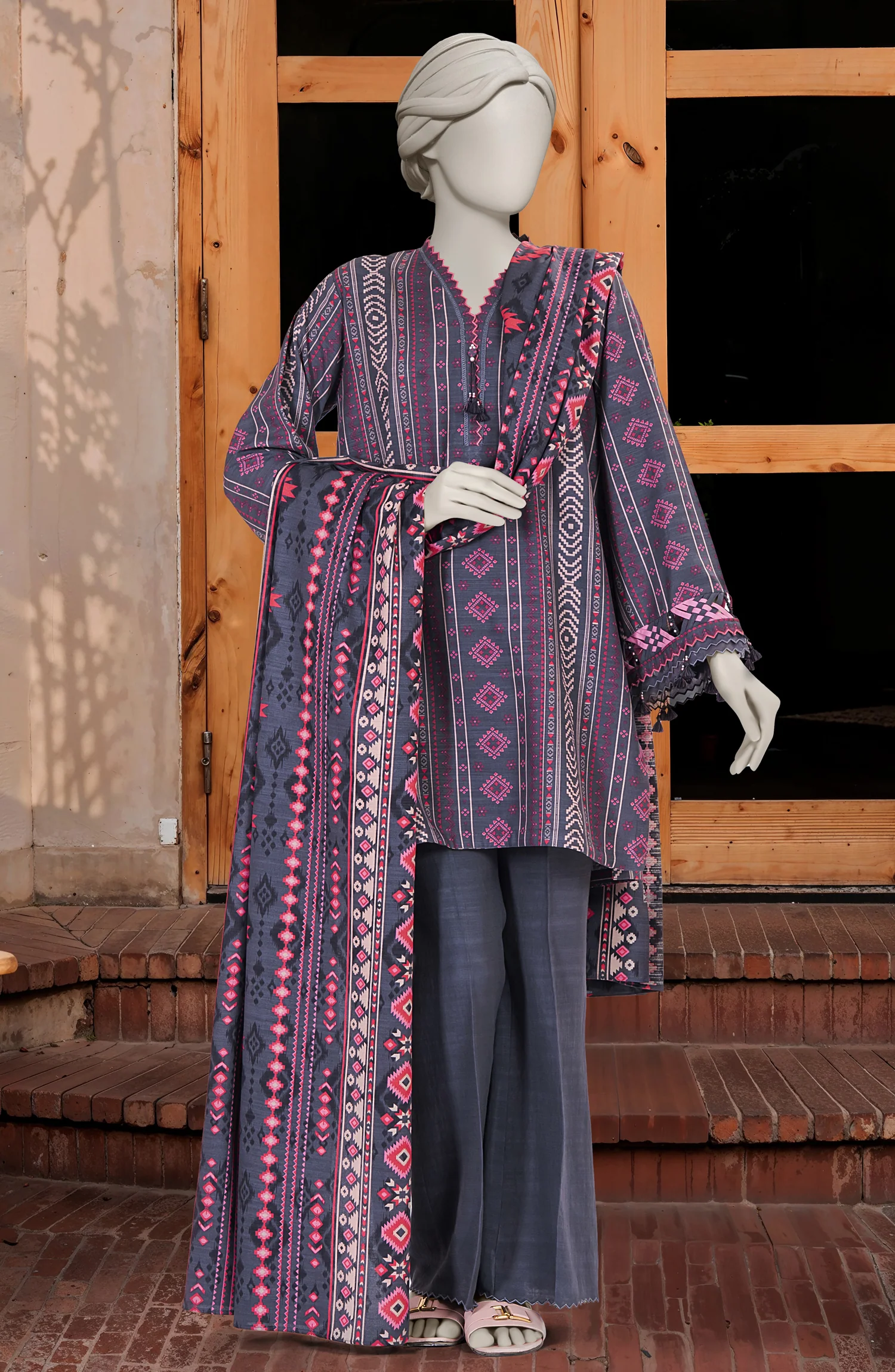 PRINTED COTTON VISCOSE 3PCS UNSTITCHED