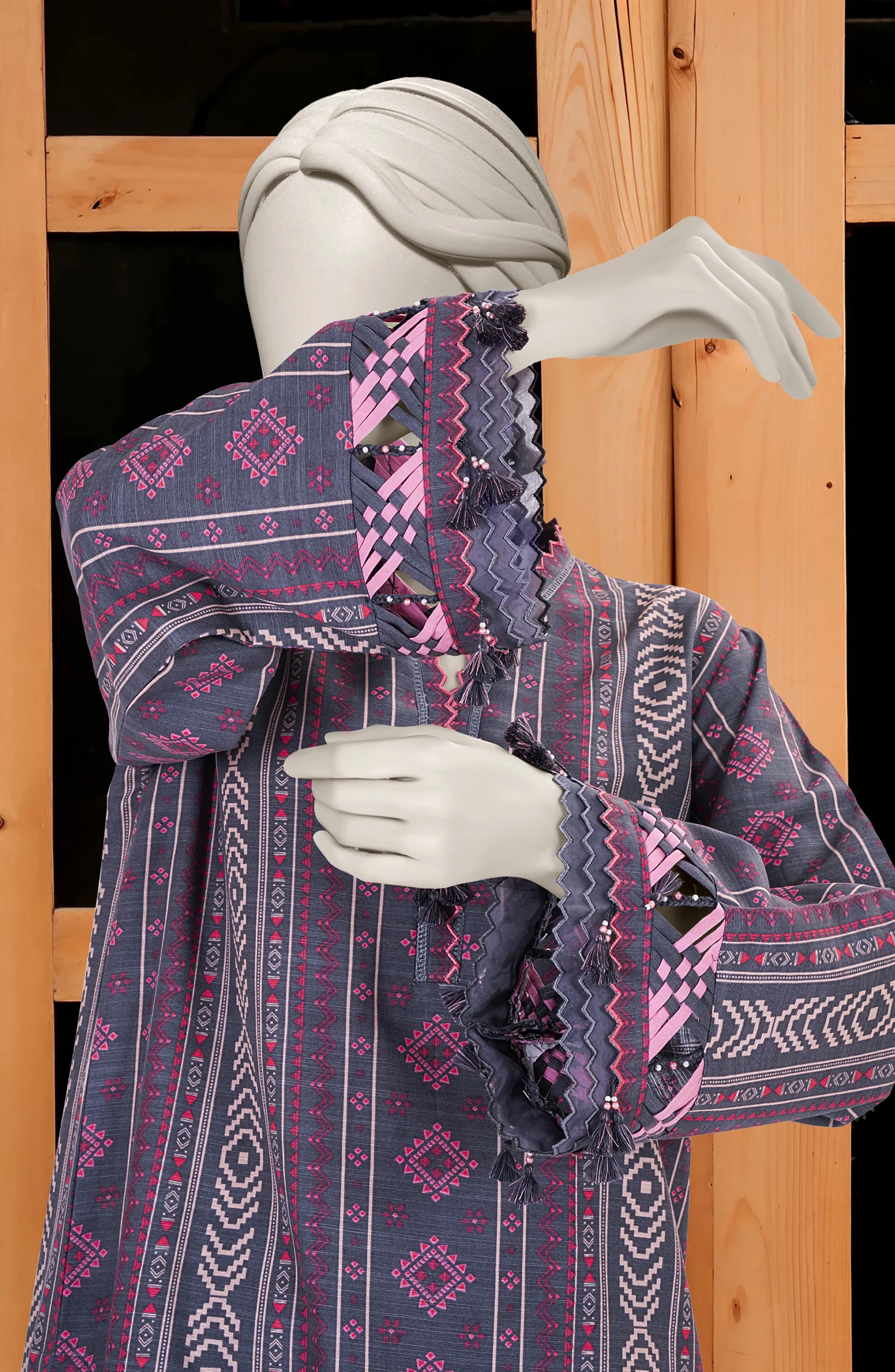 PRINTED COTTON VISCOSE 3PCS UNSTITCHED - Image 2
