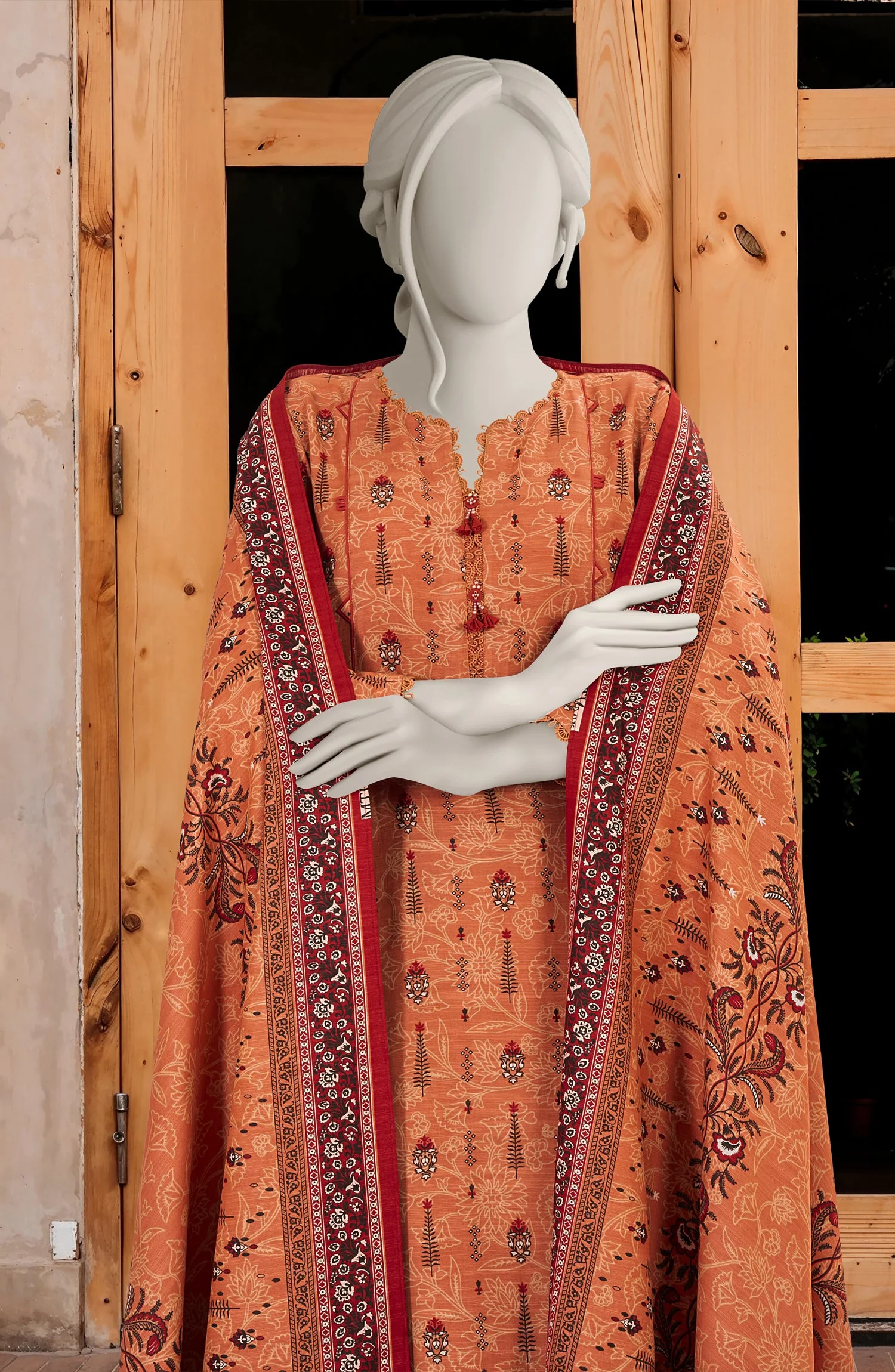 PRINTED COTTON VISCOSE 3PCS UNSTITCHED - Image 2