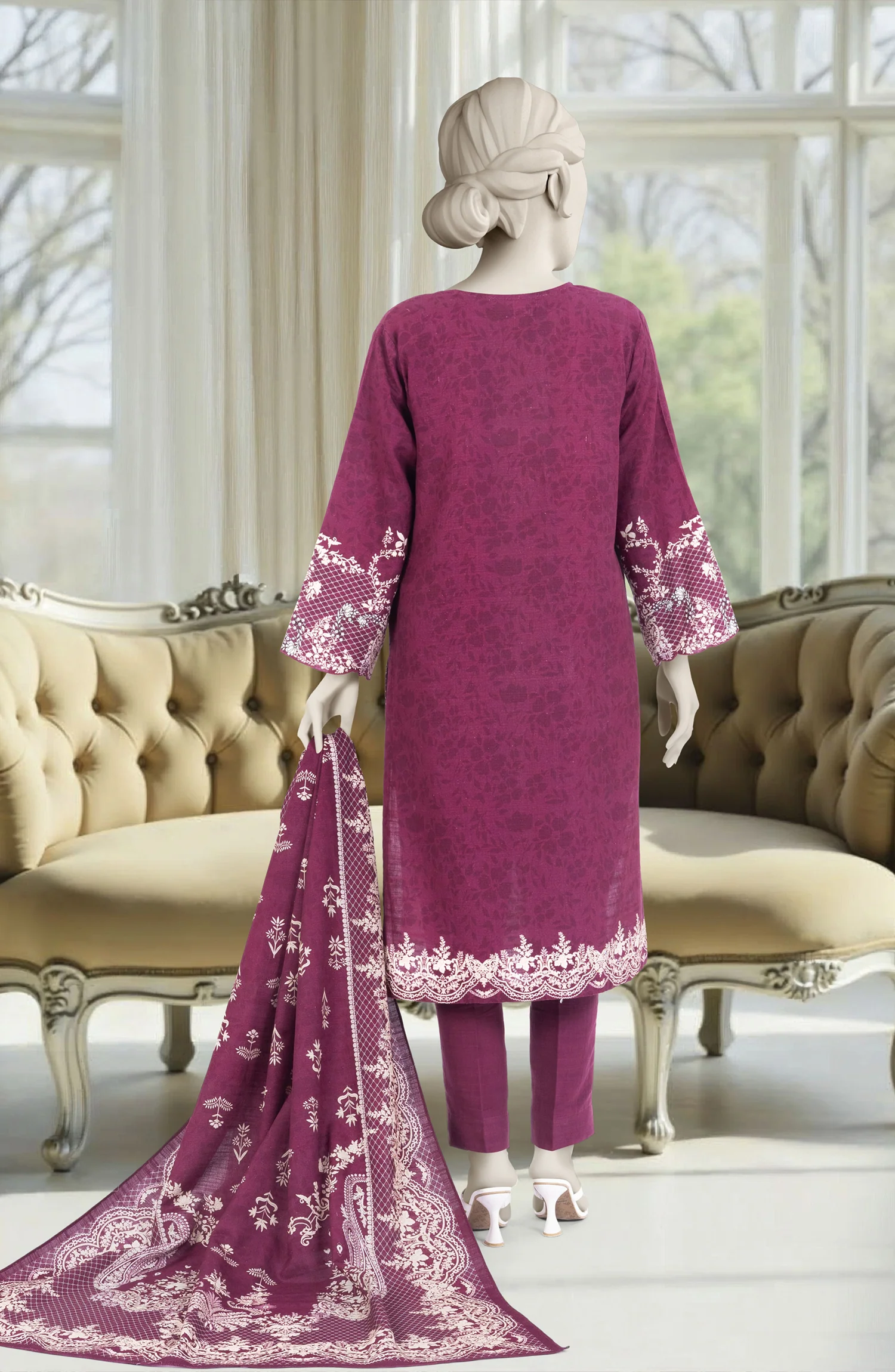 PRINTED KHADDAR 3PCS UNSTITCHED - Image 3