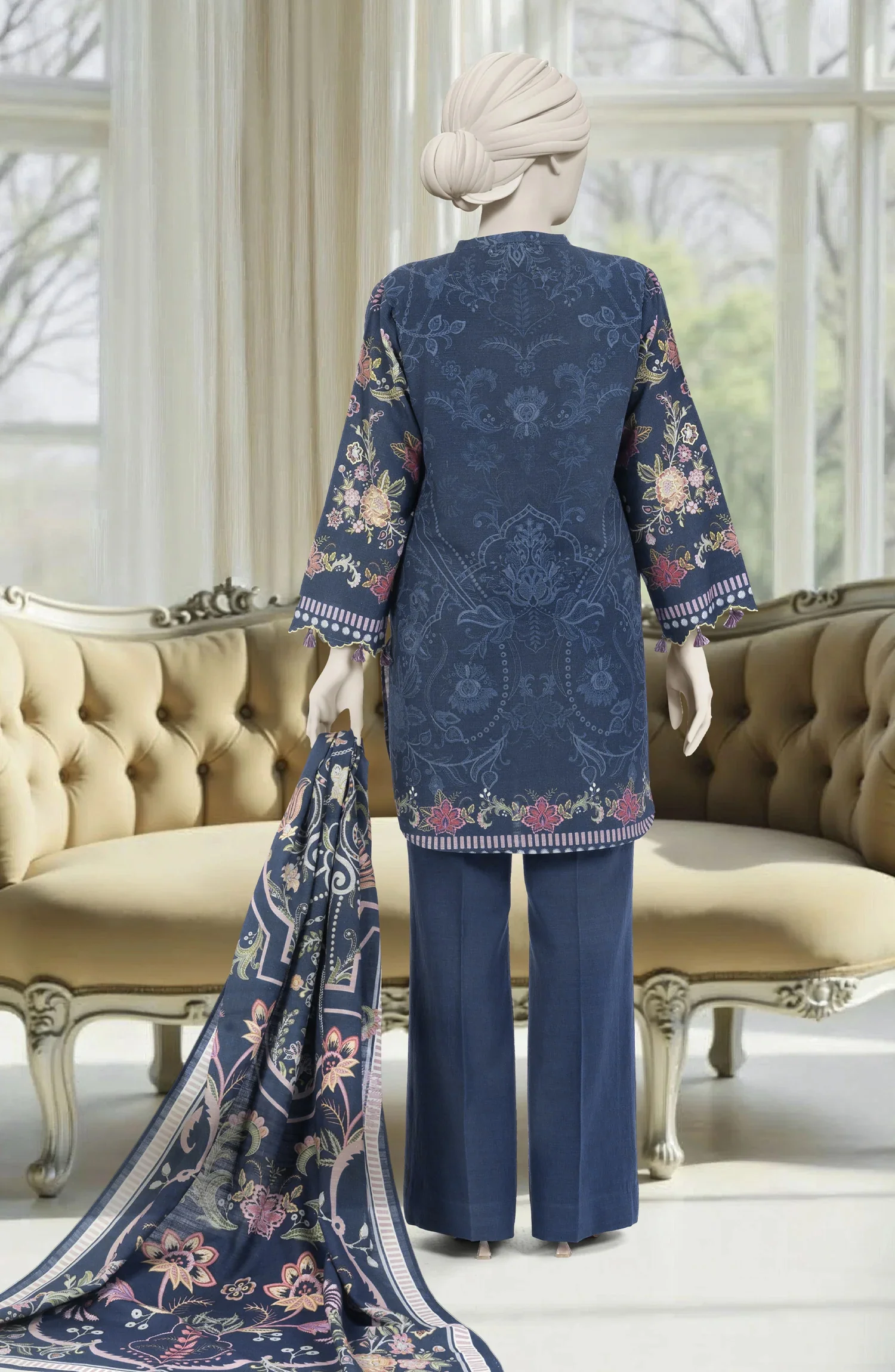 PRINTED KHADDAR 3PCS UNSTITCHED - Image 3