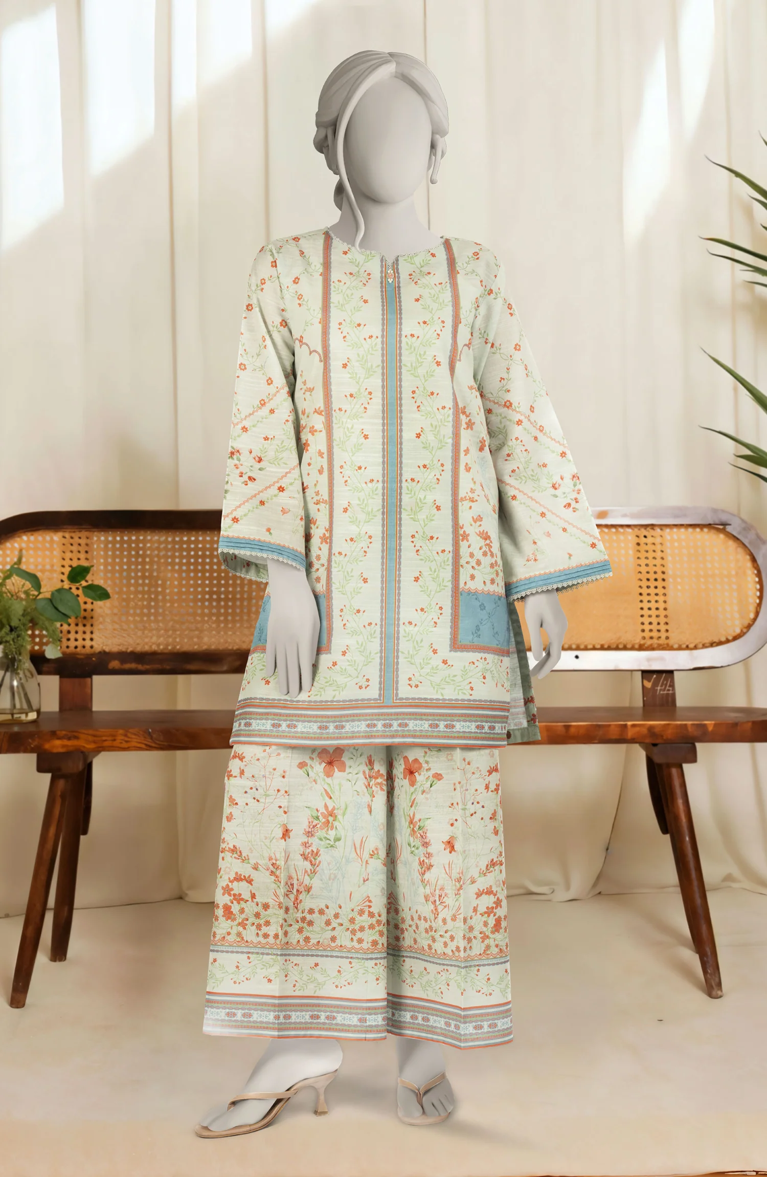 PRINTED KHADDAR STITCHED 2 PIECE