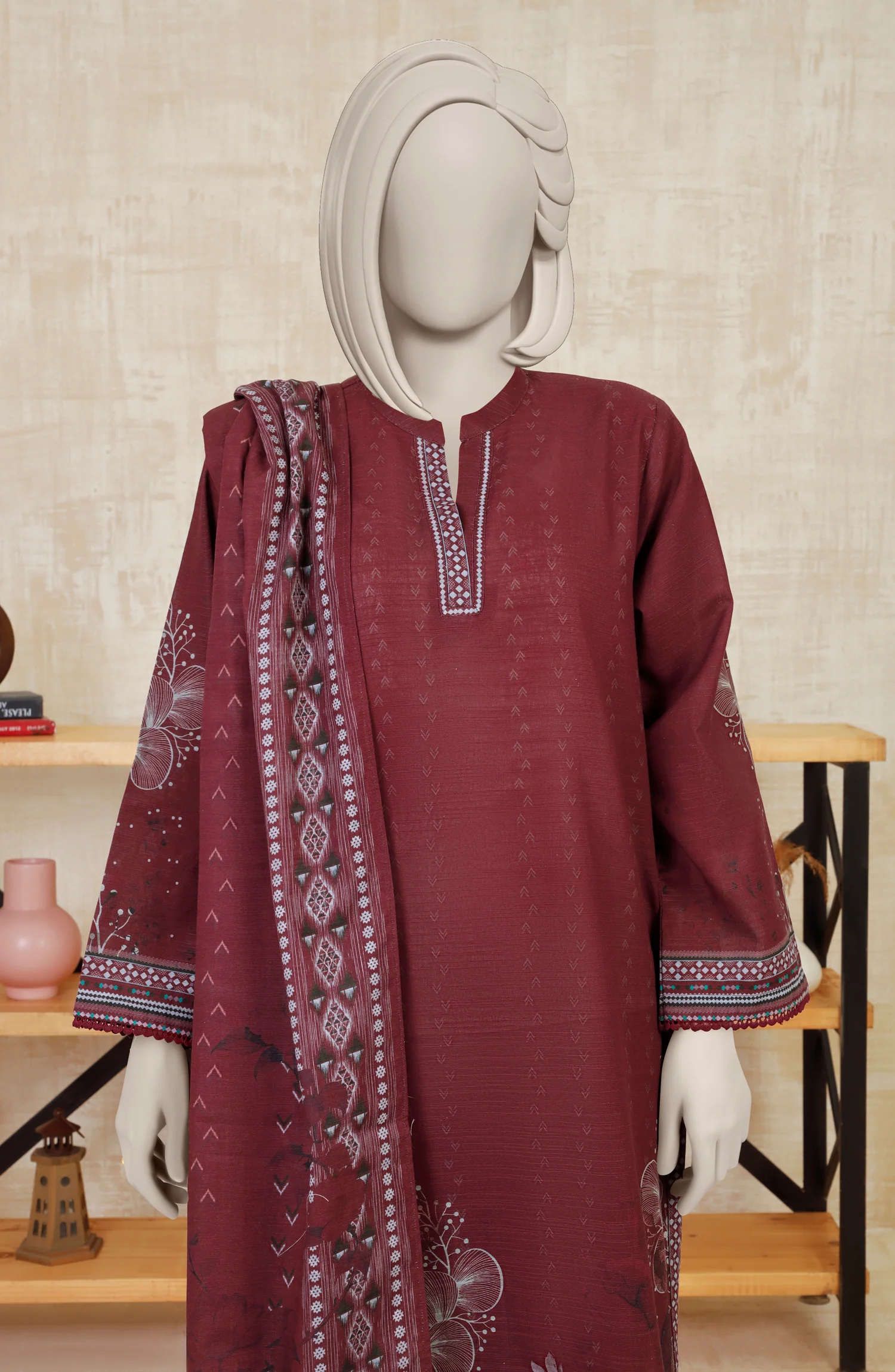 PRINTED KHADDAR STITCHED 3 PIECE - Image 2