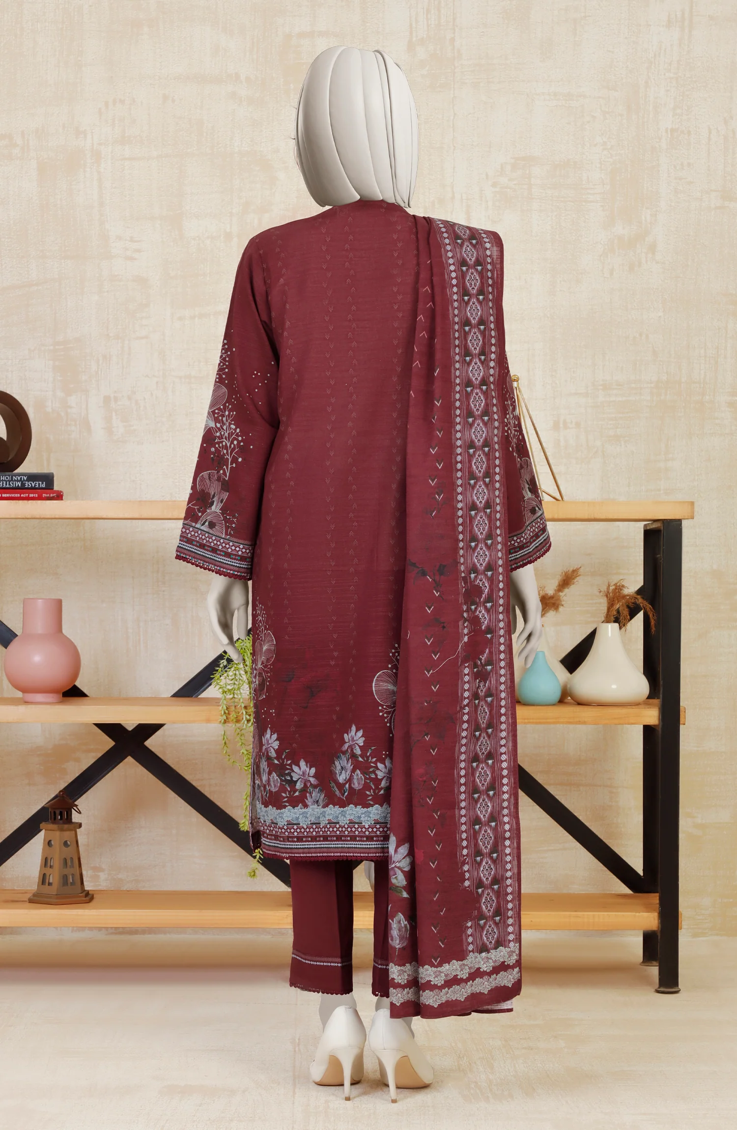 PRINTED KHADDAR STITCHED 3 PIECE - Image 4