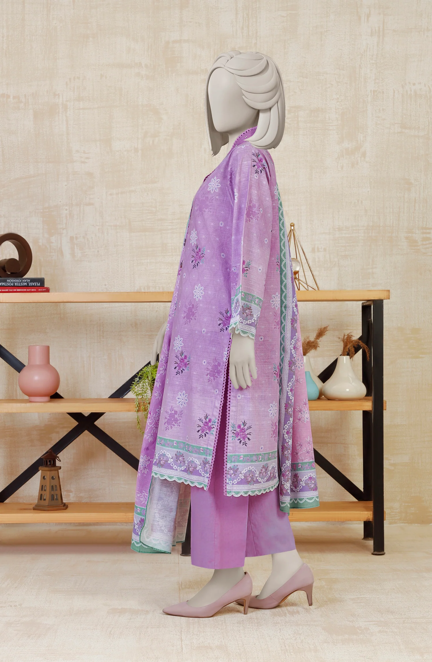 PRINTED KHADDAR STITCHED 3 PIECE - Image 3