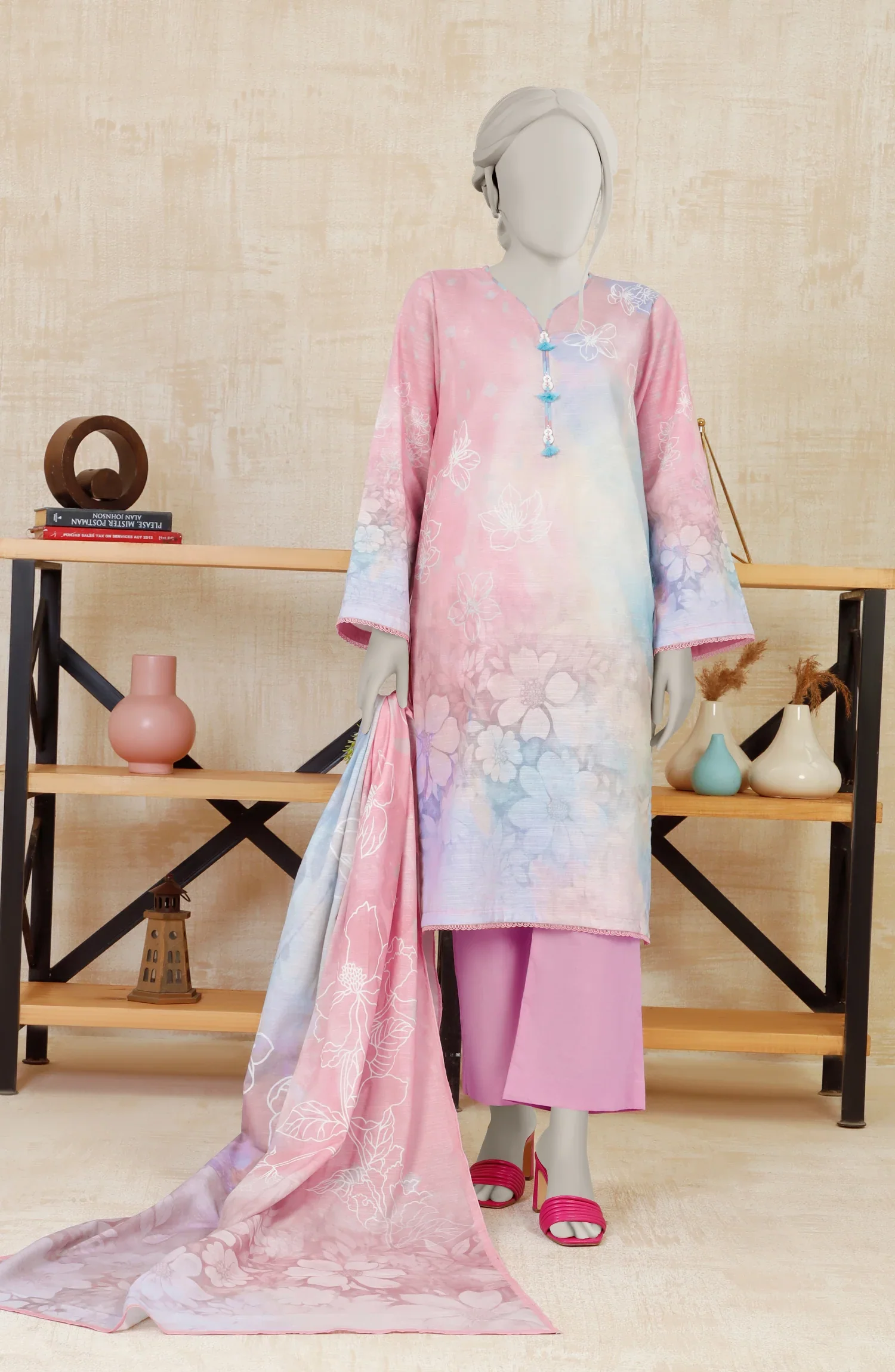 PRINTED KHADDAR STITCHED 3 PIECE - Image 3