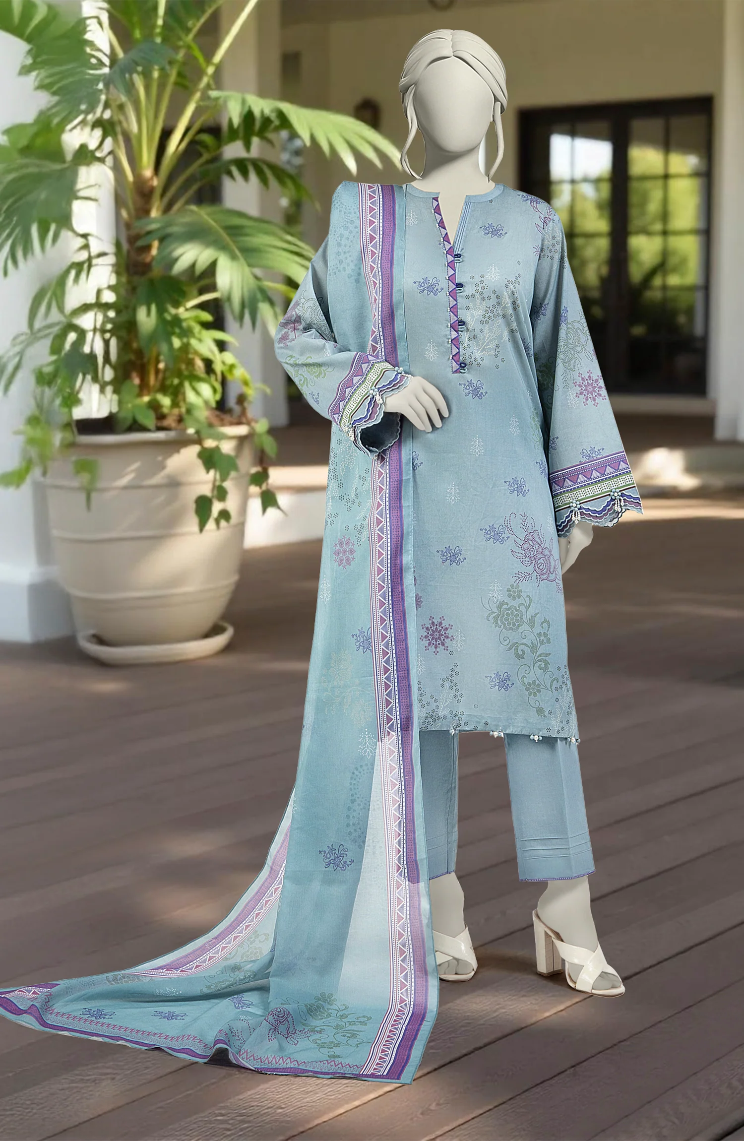 PRINTED LAWN 3PCS UNSTITCHED