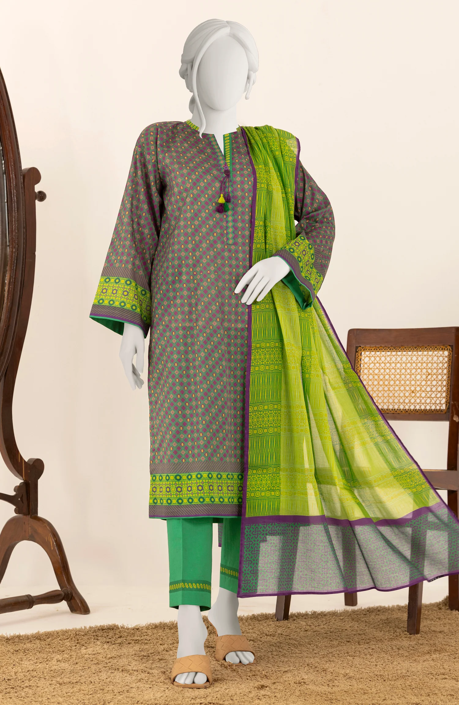 PRINTED LAWN STITCHED 3 PIECE
