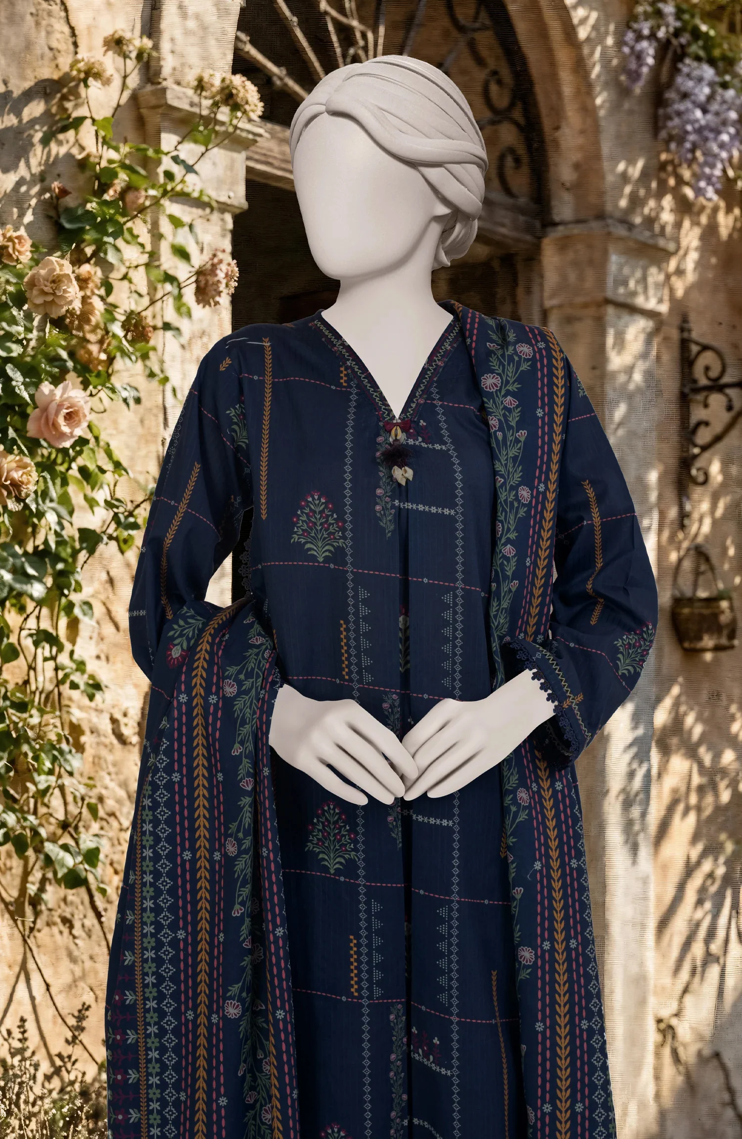 PRINTED TEXTURED LAWN 3PCS UNSTITCHED - Image 2