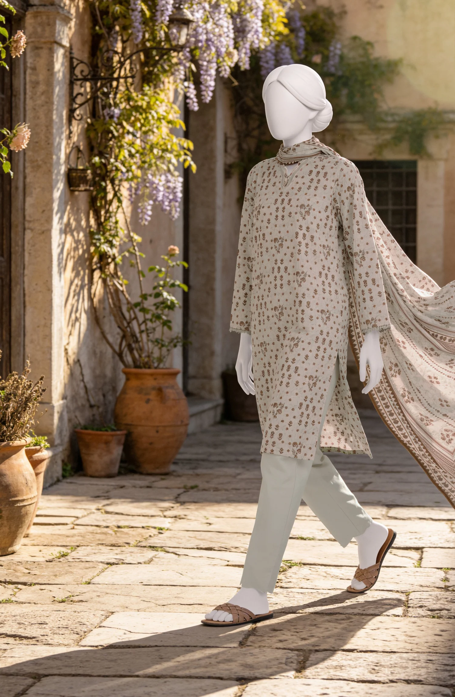 PRINTED TEXTURED LAWN 3PCS UNSTITCHED - Image 4