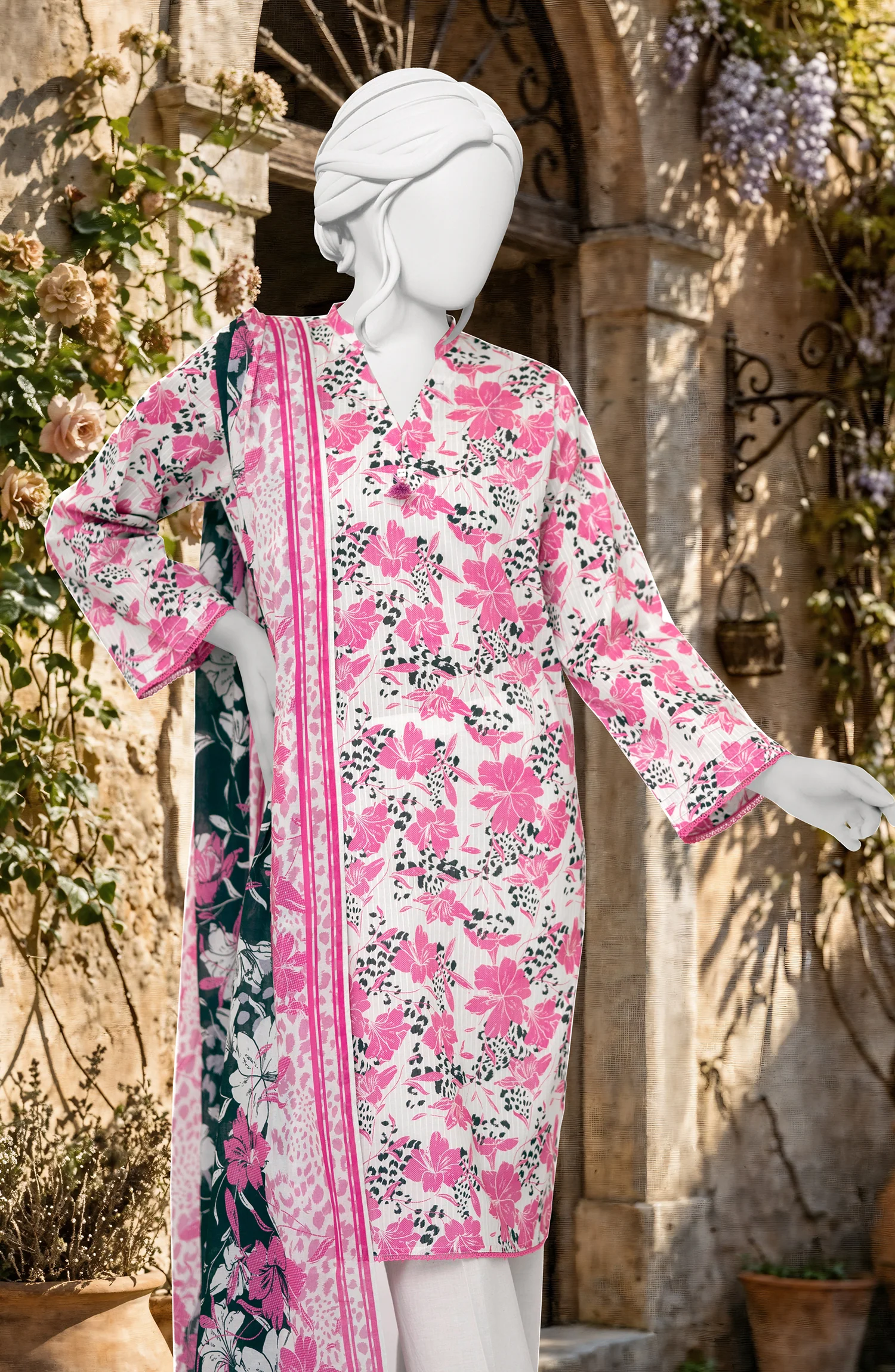 PRINTED TEXTURED LAWN 3PCS UNSTITCHED - Image 2