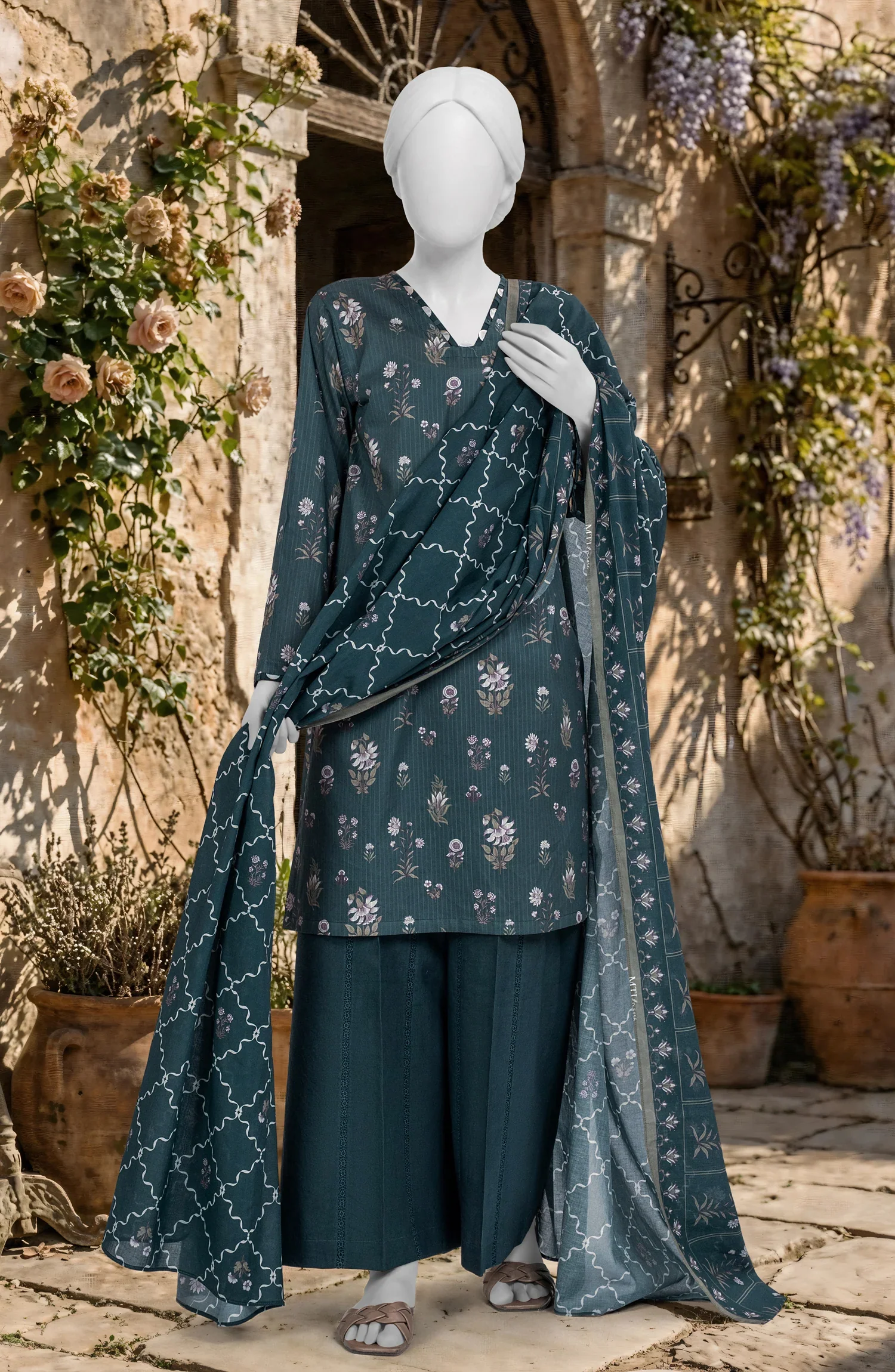 PRINTED TEXTURED LAWN 3PCS UNSTITCHED