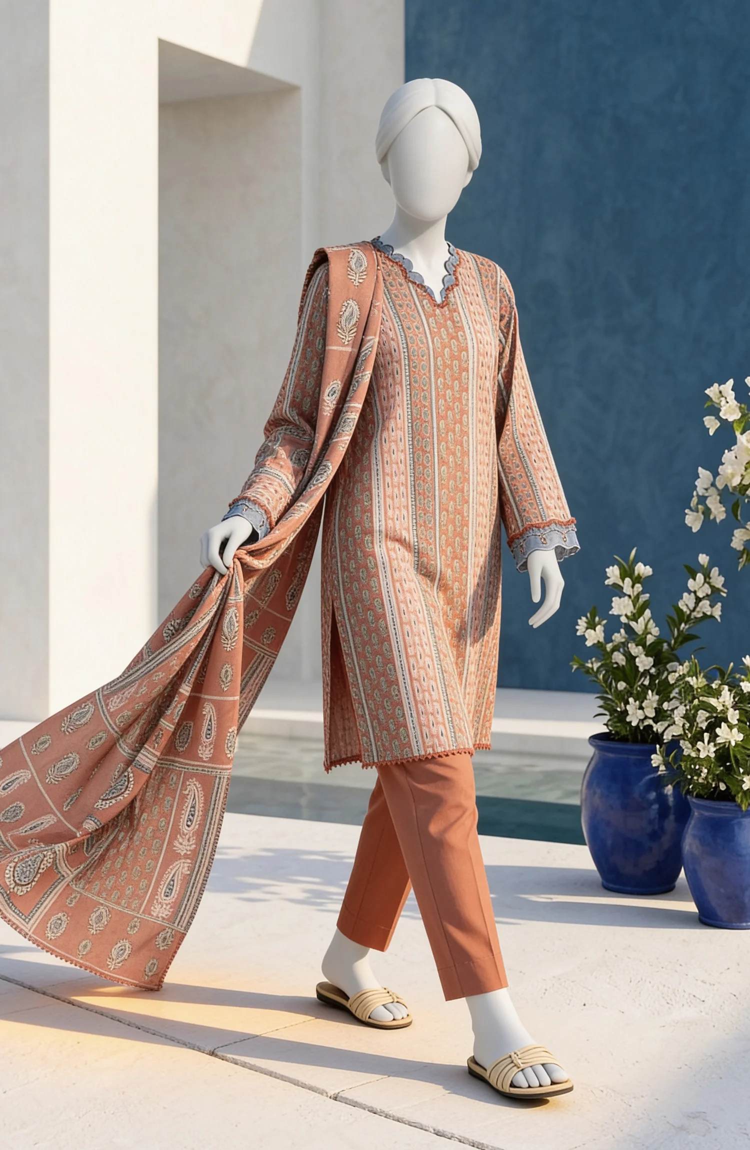 PRINTED TEXTURED LAWN 3PCS UNSTITCHED - Image 2