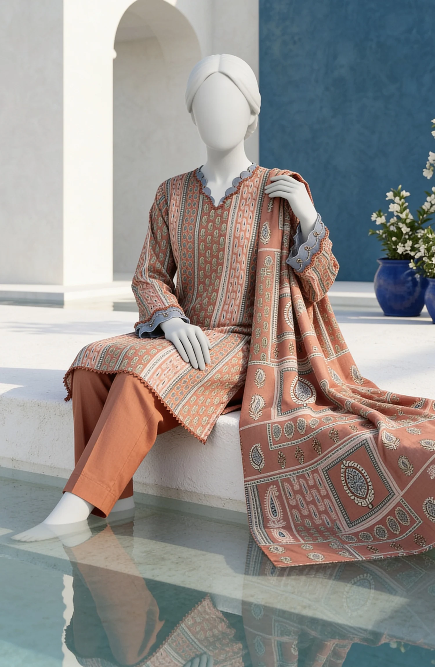 PRINTED TEXTURED LAWN 3PCS UNSTITCHED - Image 7