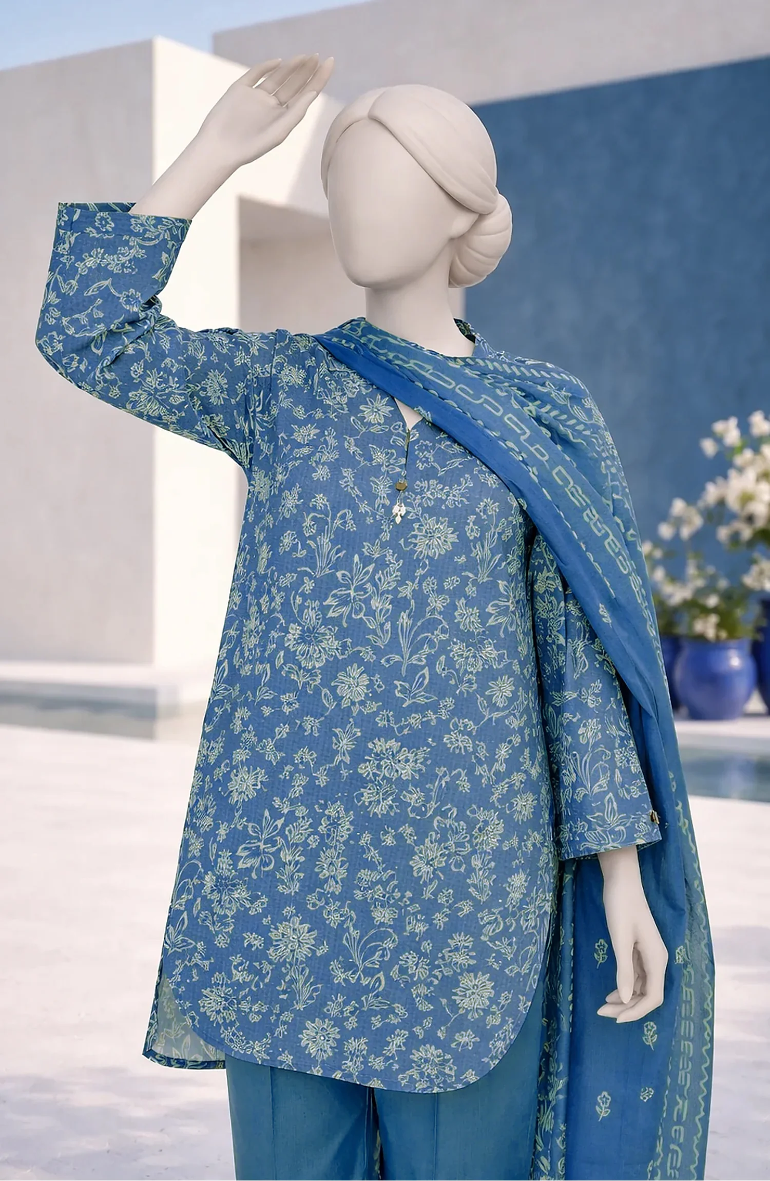PRINTED TEXTURED LAWN 3PCS UNSTITCHED - Image 2