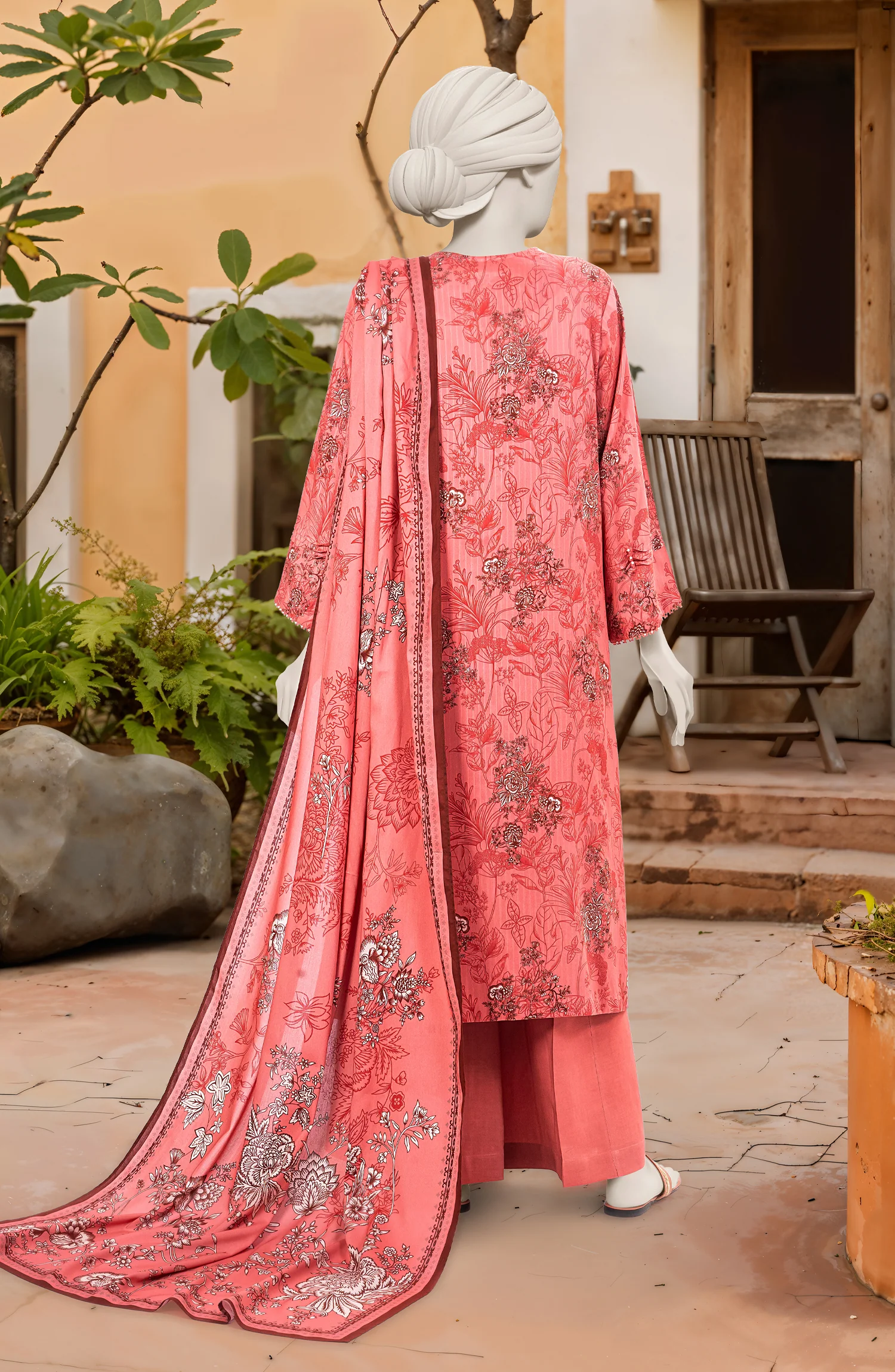 PRINTED TEXTURED VISCOSE 3PCS UNSTITCHED - Image 6