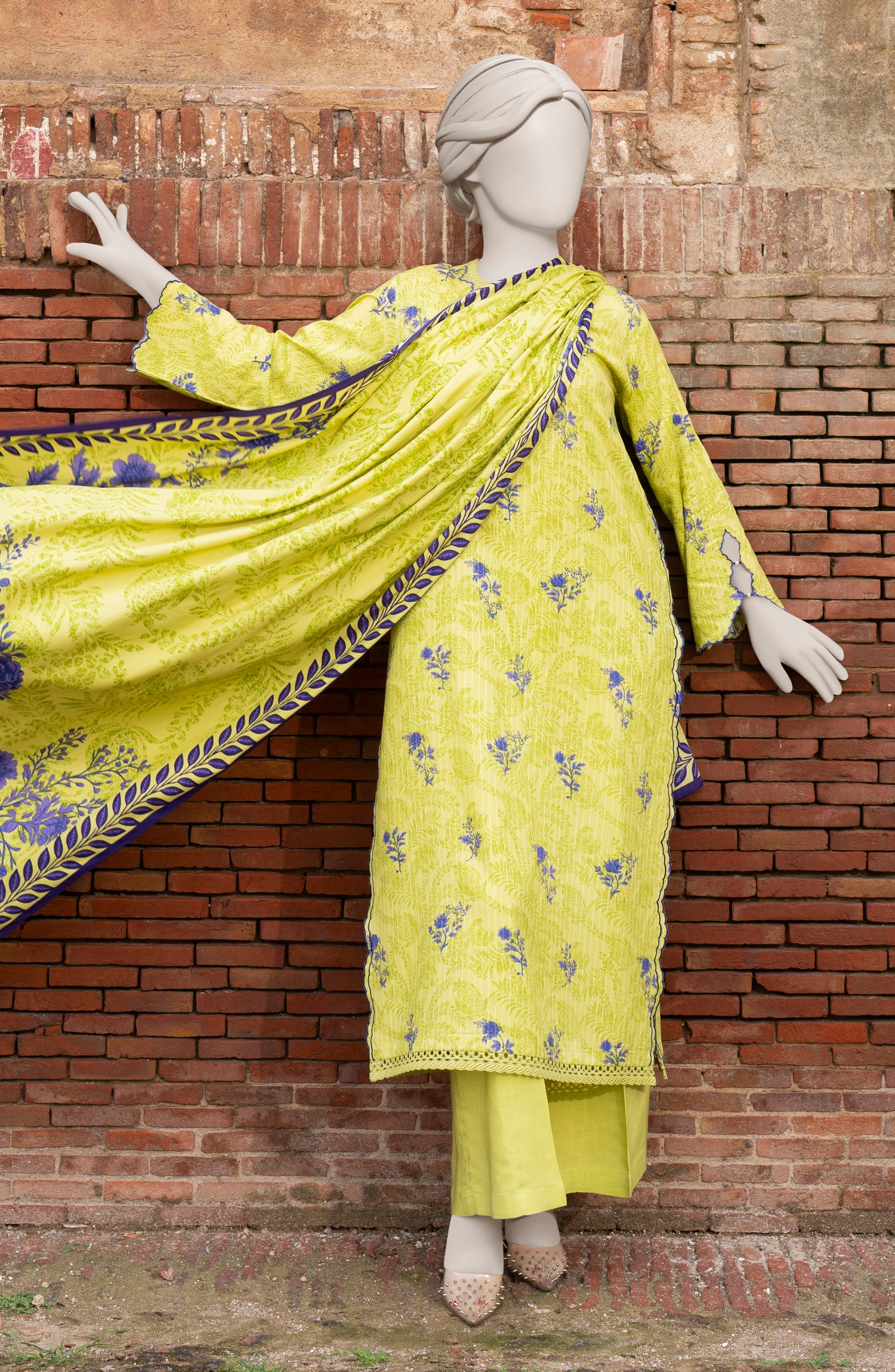 PRINTED TEXTURED VISCOSE 3PCS UNSTITCHED - Image 2