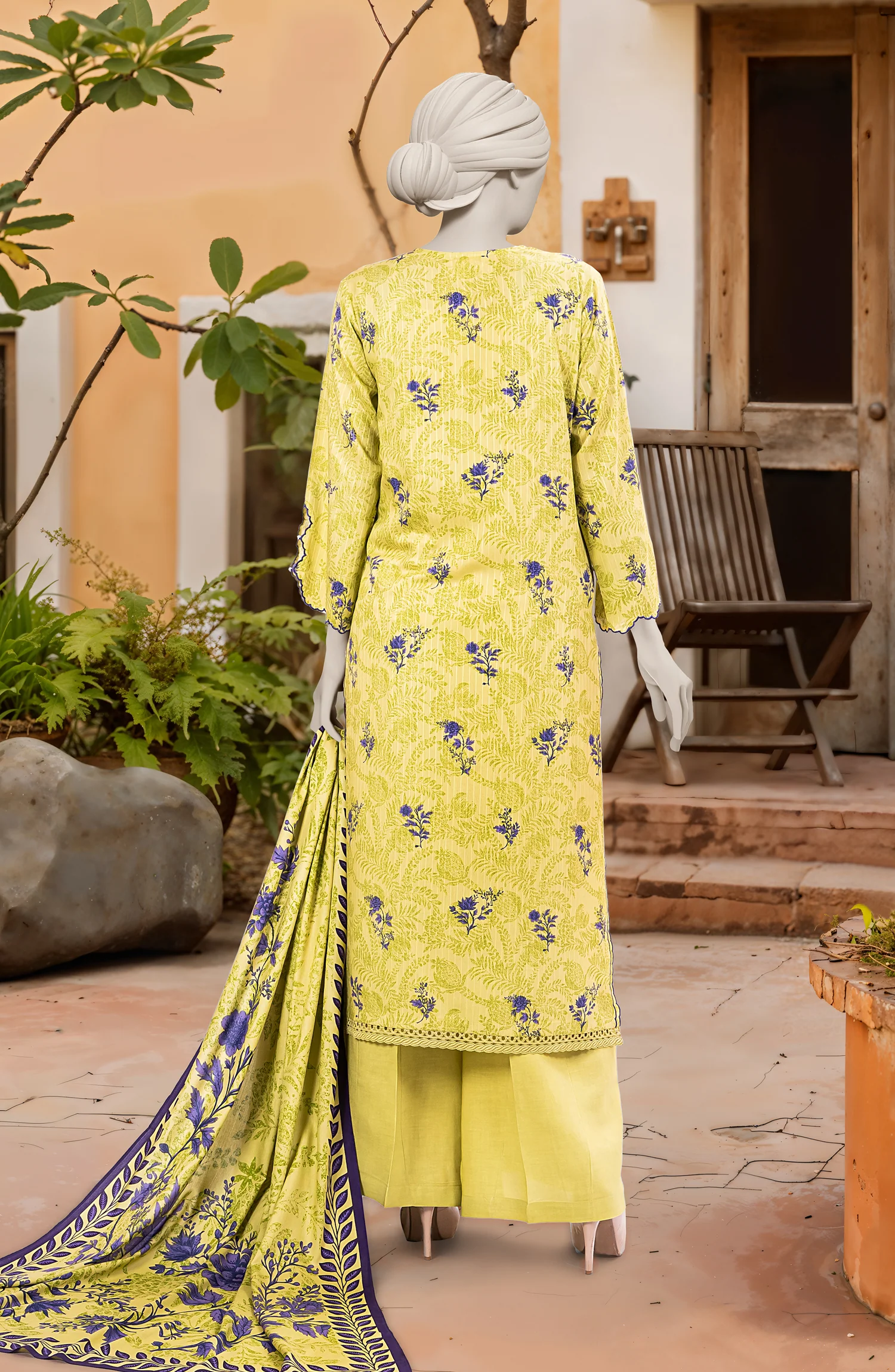 PRINTED TEXTURED VISCOSE 3PCS UNSTITCHED - Image 6