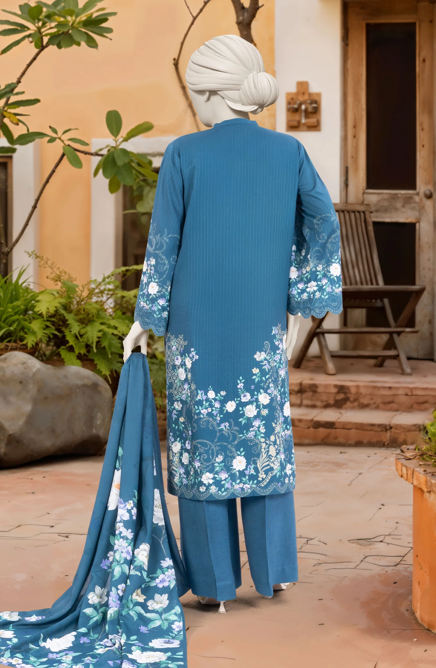 PRINTED TEXTURED VISCOSE 3PCS UNSTITCHED - Image 3