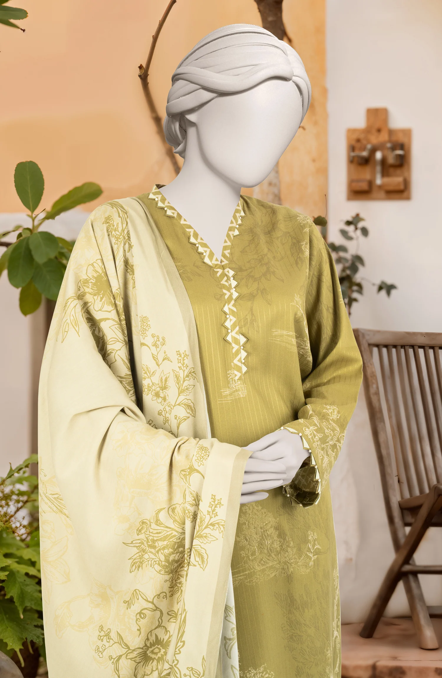 PRINTED TEXTURED VISCOSE 3PCS UNSTITCHED - Image 2
