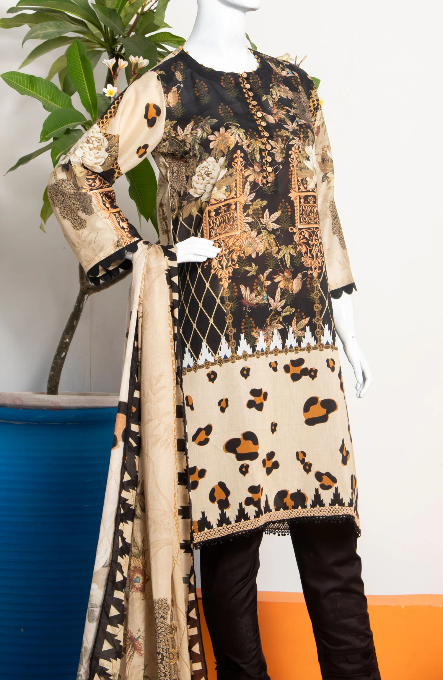 PRINTED TRAVELLER NOTEBOOK 3PC SUIT WITH FRONT BUTTON STITCHED - Image 2