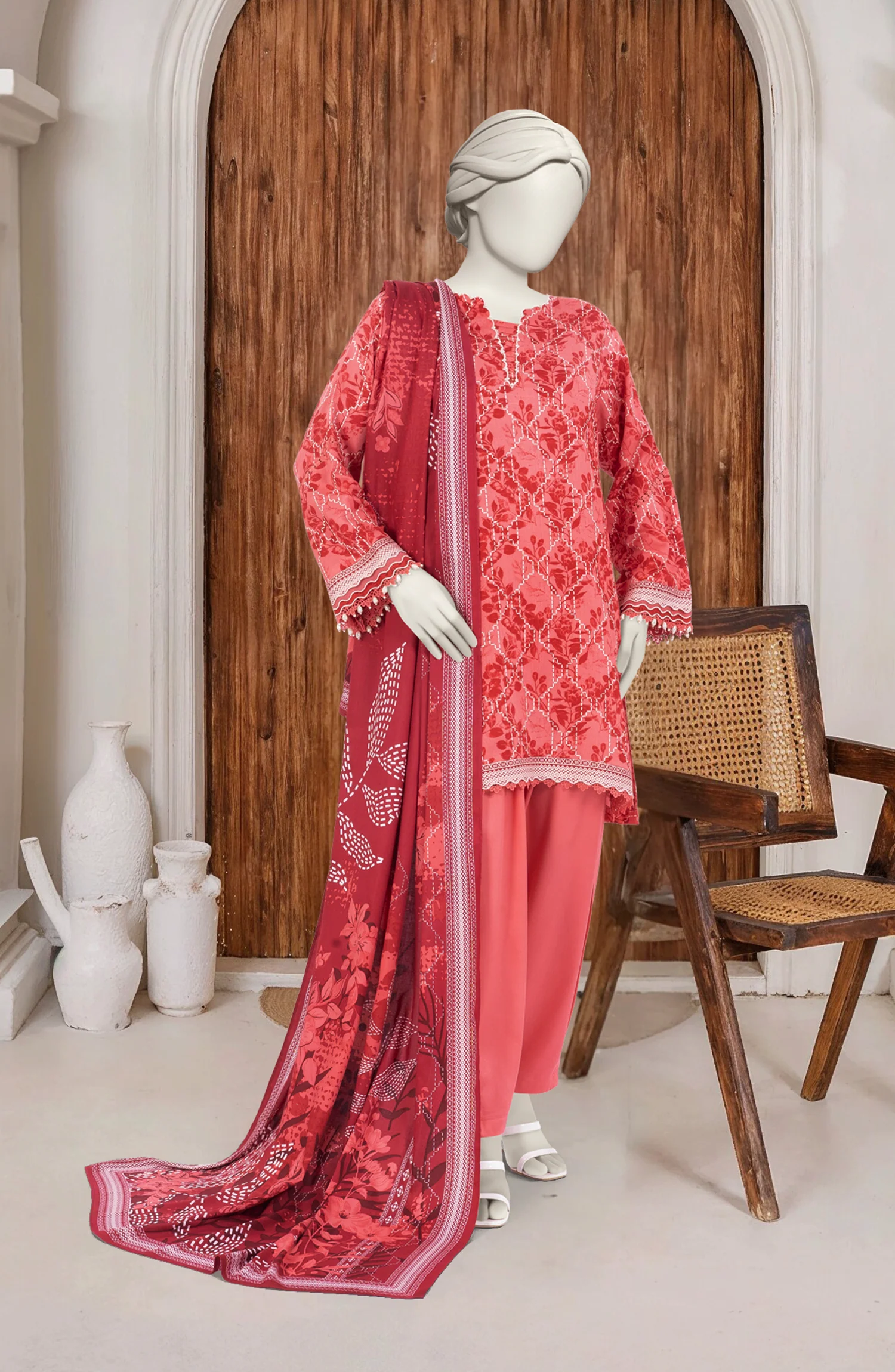 PRINTED TWILL VISCOSE 3PCS UNSTITCHED - Image 5