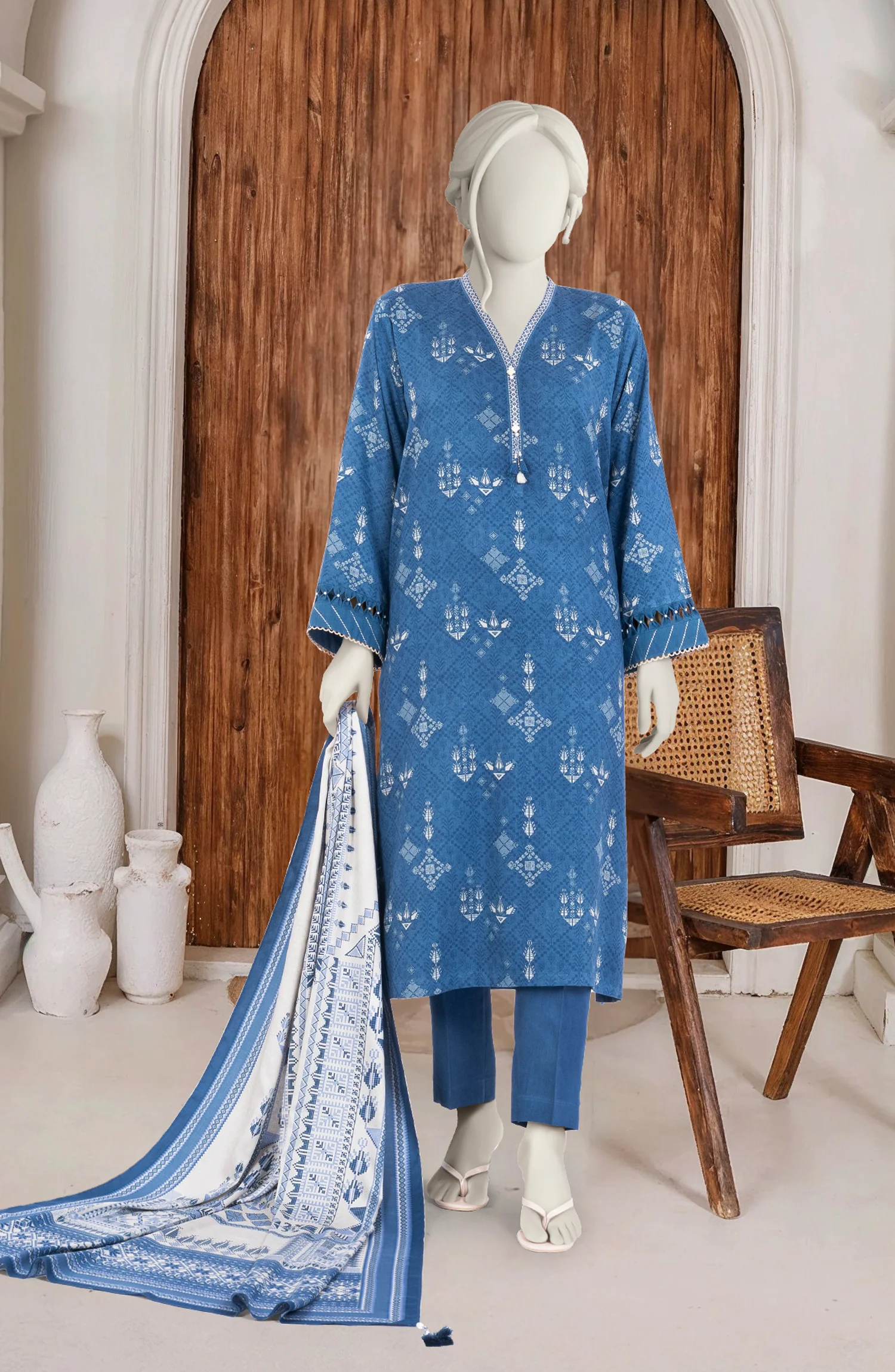 PRINTED TWILL VISCOSE 3PCS UNSTITCHED - Image 5
