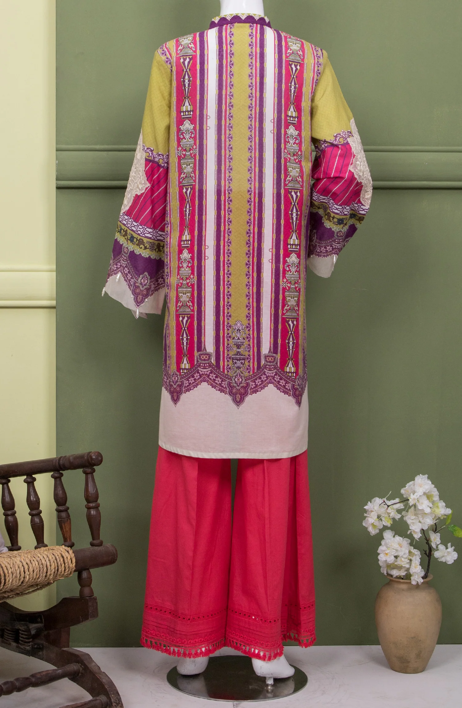 PRINTED V-NECK 1PC KURTI STITCHED - Image 3