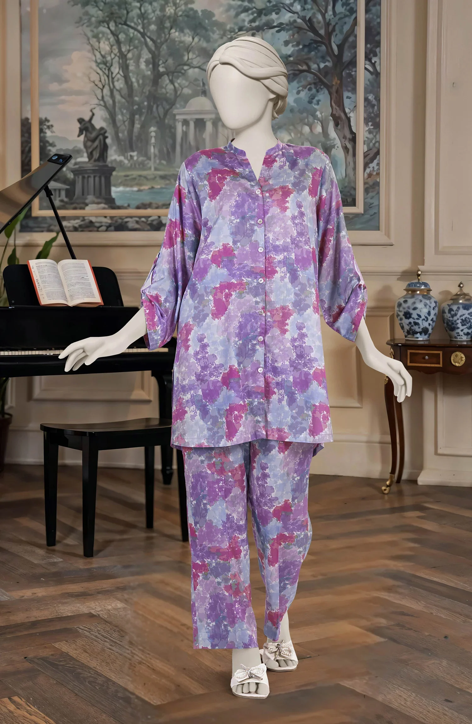 PRINTED VISCOSE STITCHED 2 PIECE