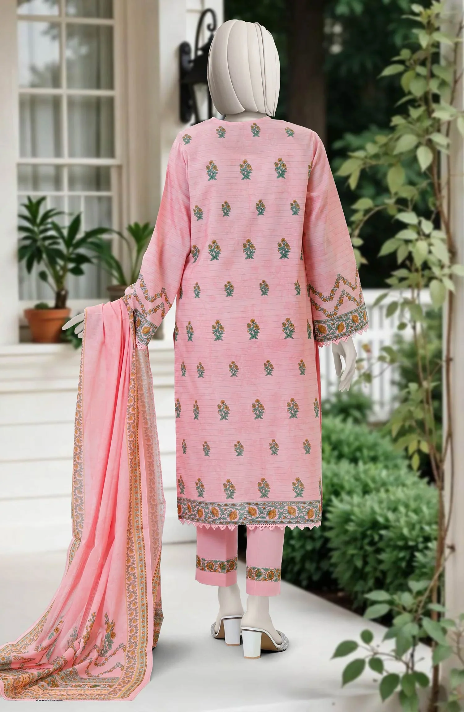 PRINTED ZARI TAR LAWN STITCHED 3 PIECE - Image 2