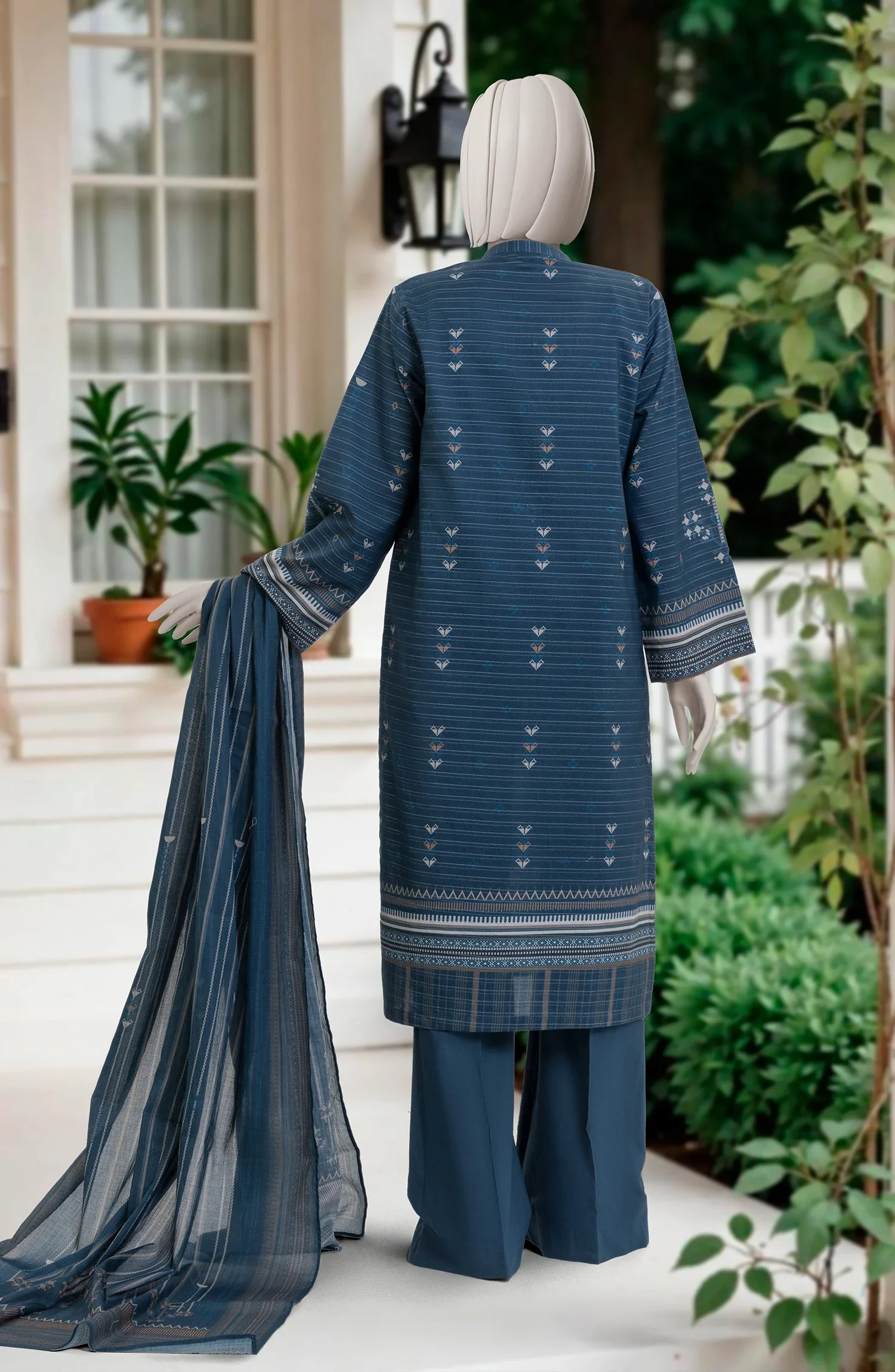 PRINTED ZARI TAR LAWN STITCHED 3 PIECE - Image 2