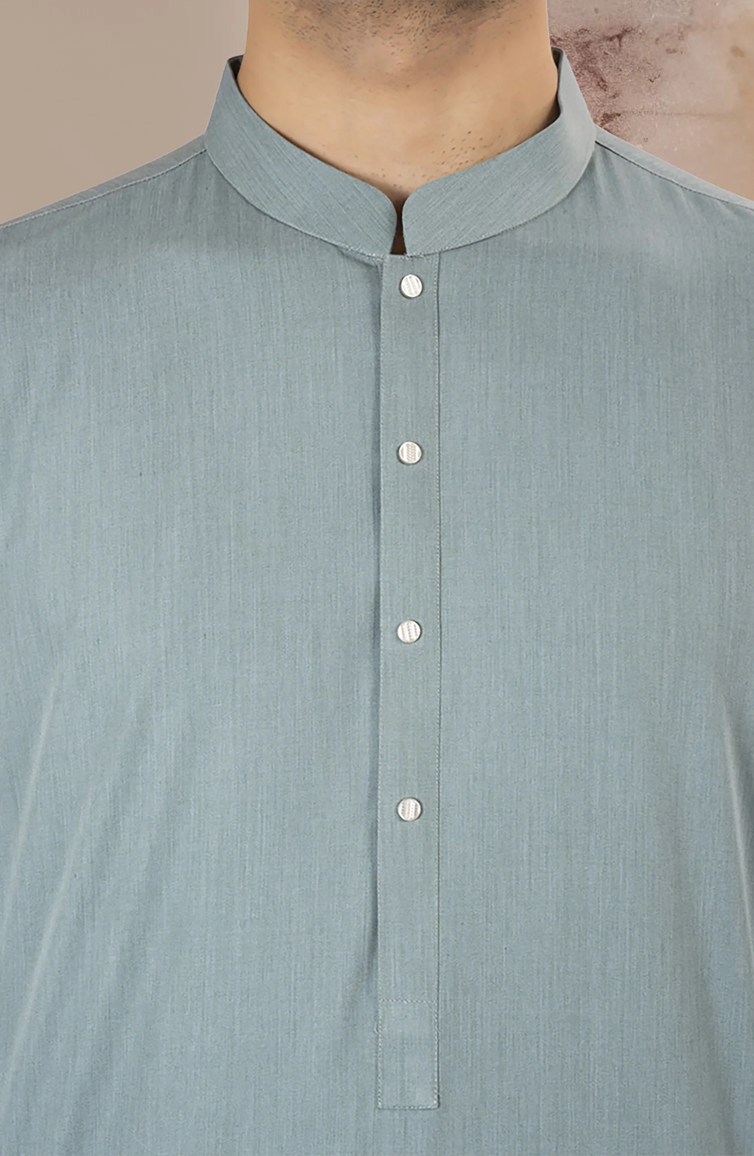 SAGE-GREEN BLENDED KAMEEZ SHALWAR - Image 2