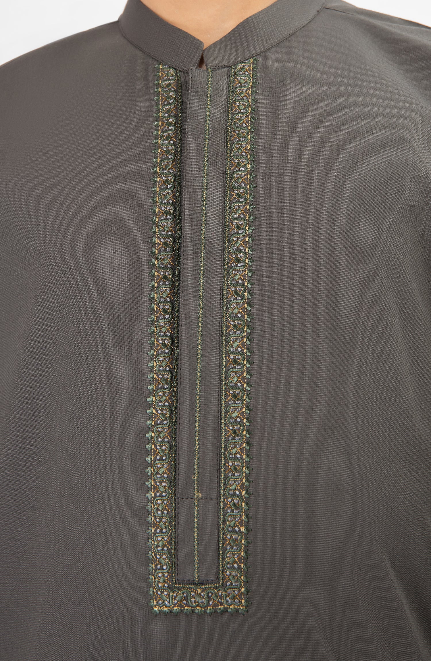 SAGE GREEN EMBROIDERED KURTA PAJAMA - Image 2