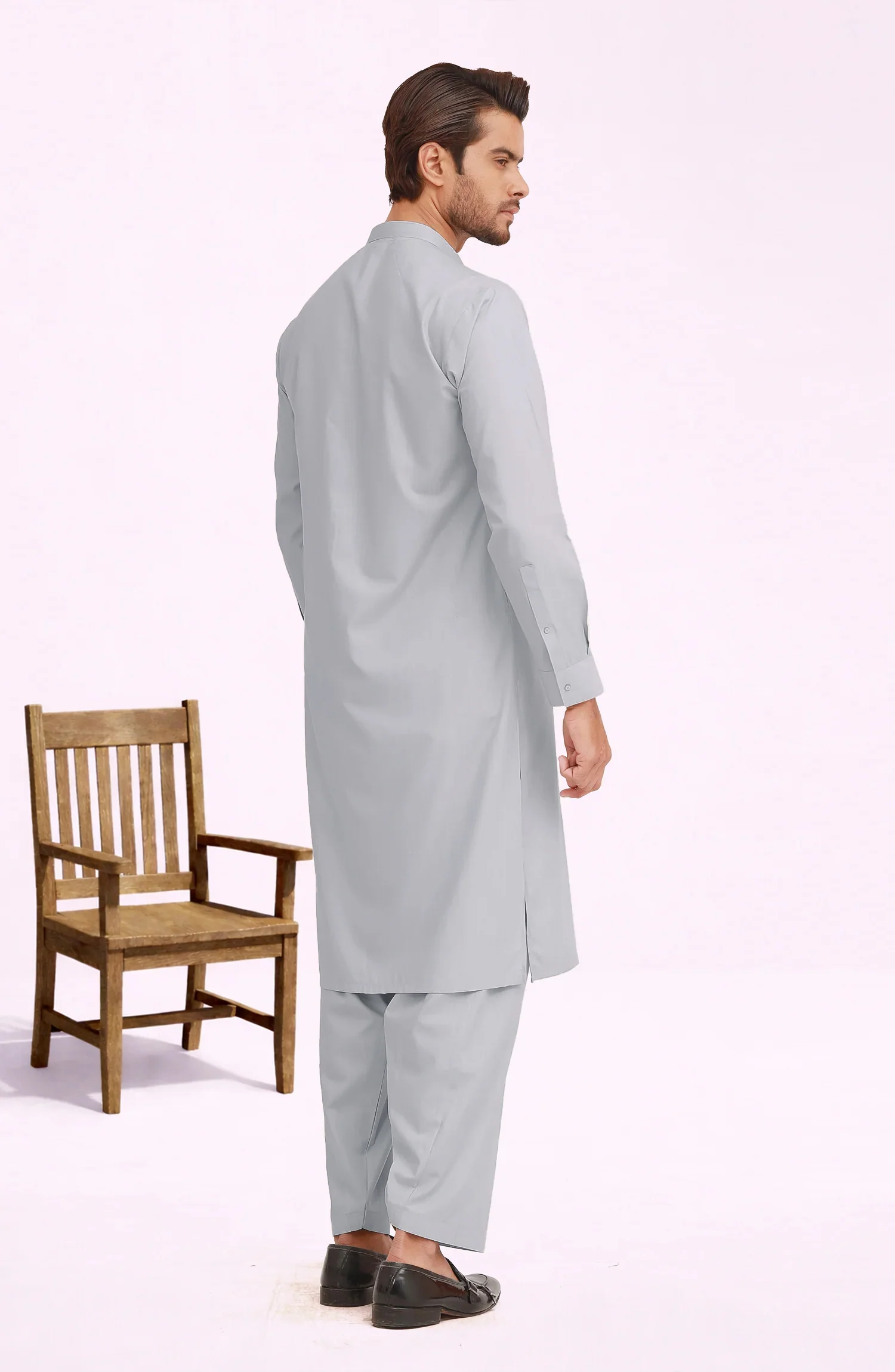 SEA-GREEN BLENDED KAMEEZ SHALWAR - Image 6