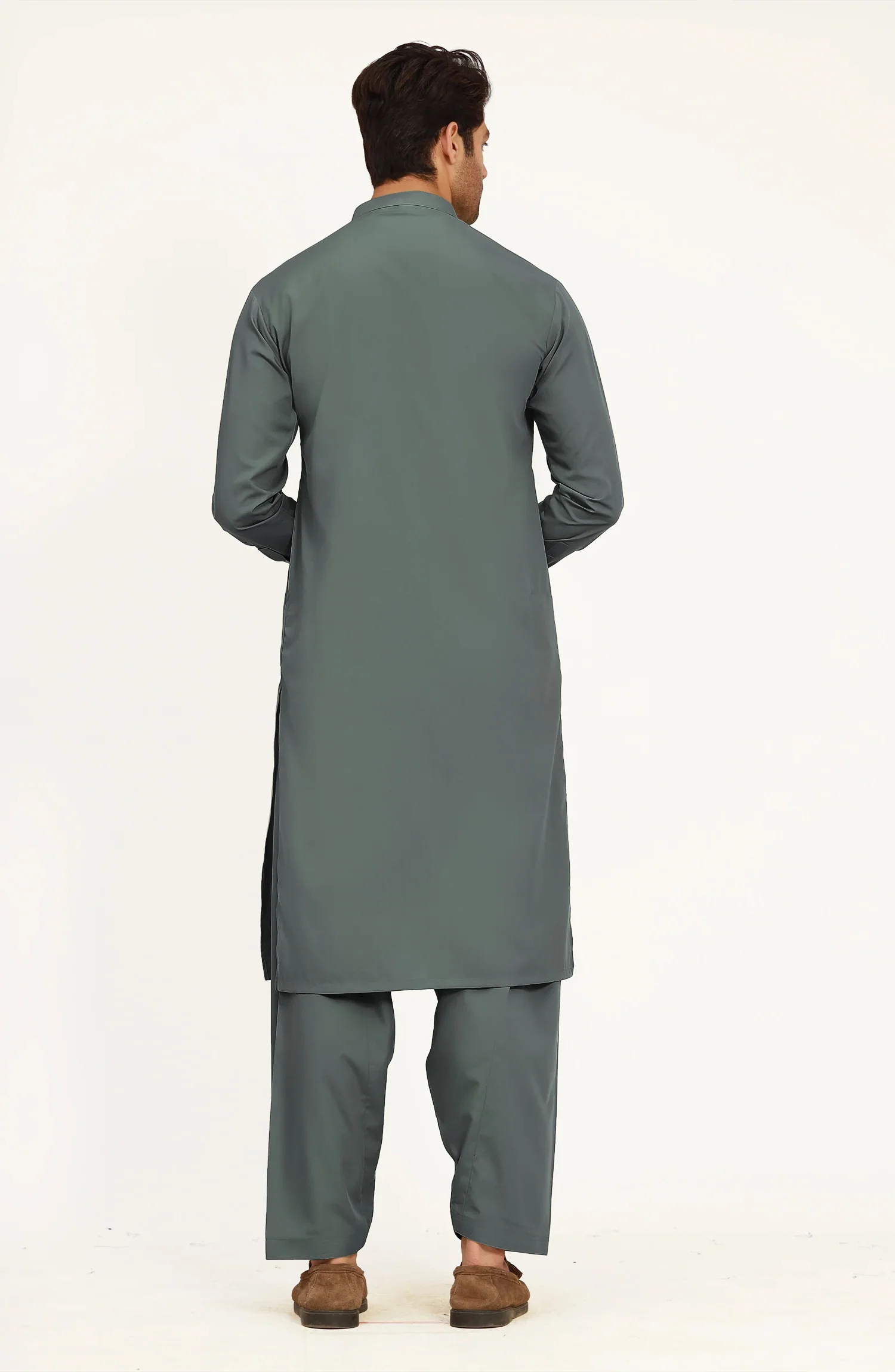SEA-GREEN BLENDED KAMEEZ SHALWAR - Image 5