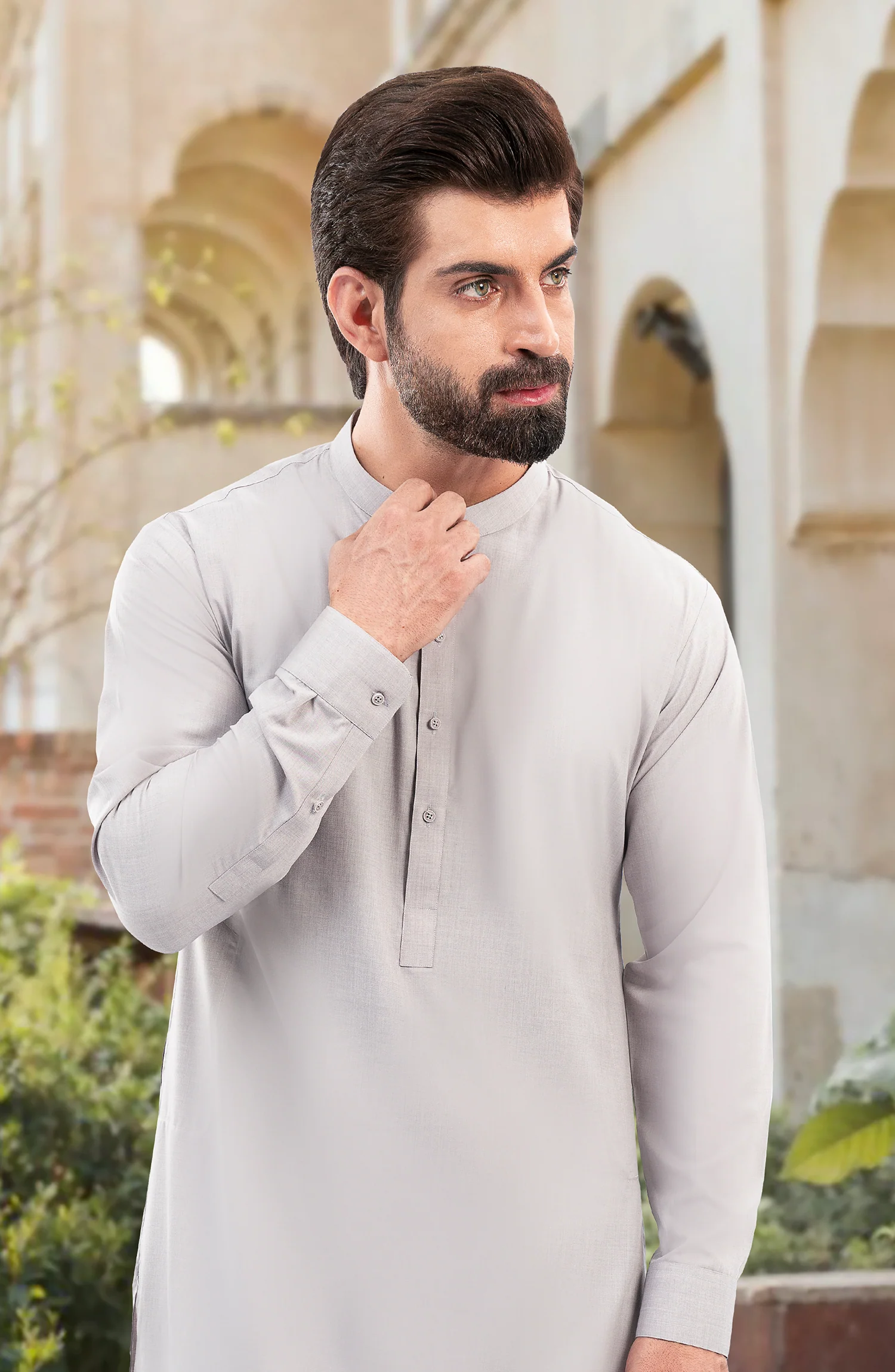 SLATE-GREY KAMEEZ SHALWAR - Image 2