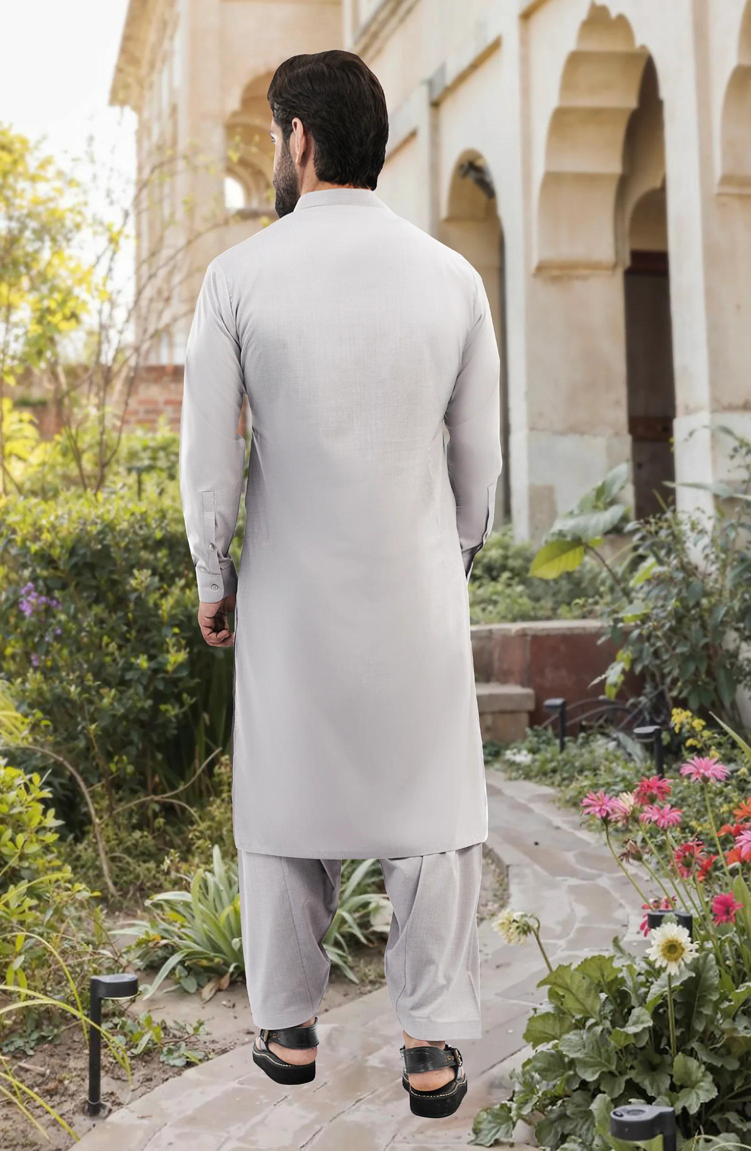 SLATE-GREY KAMEEZ SHALWAR - Image 5