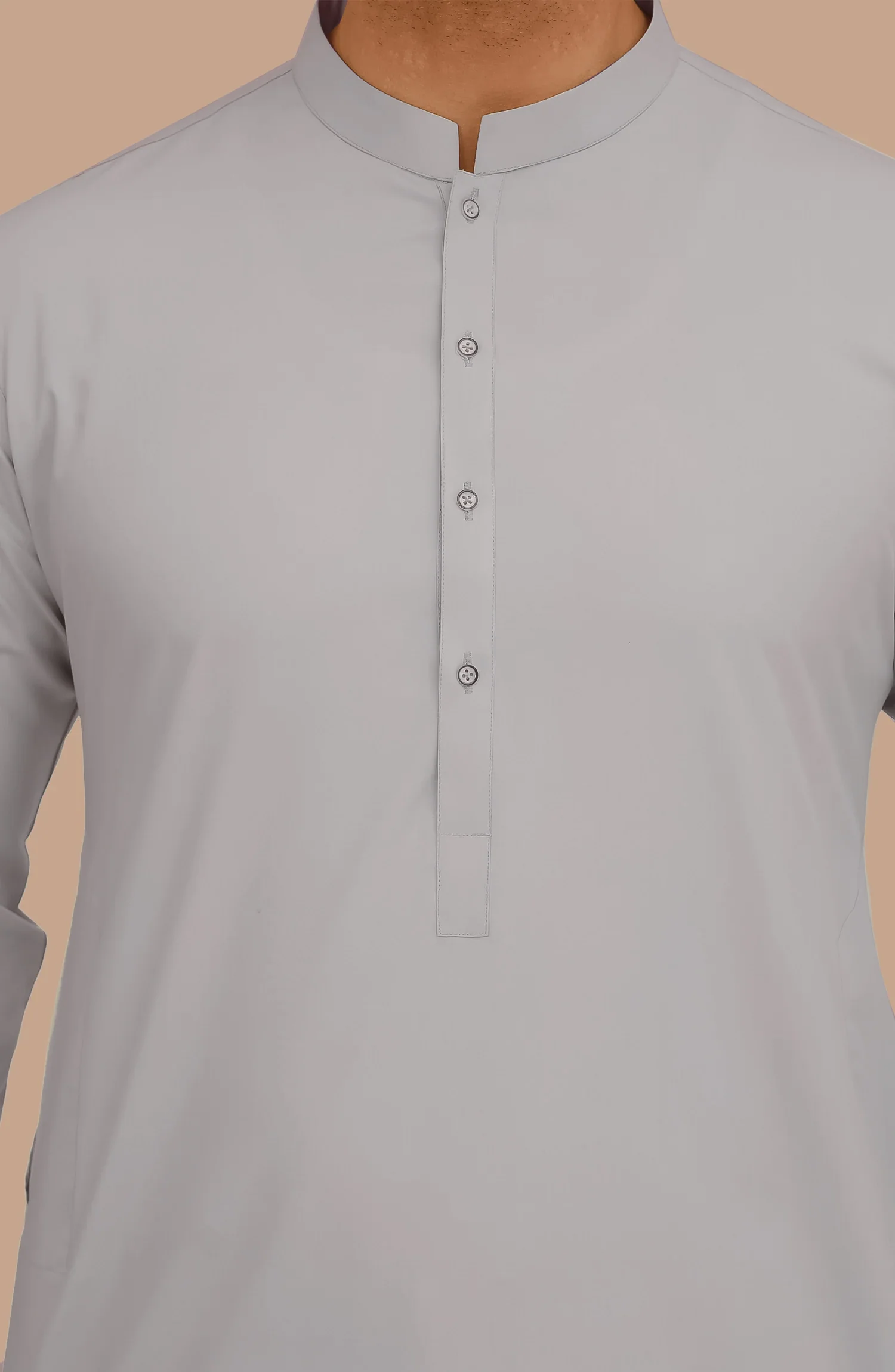 SMOKE-GREY BLENDED KAMEEZ SHALWAR - Image 4