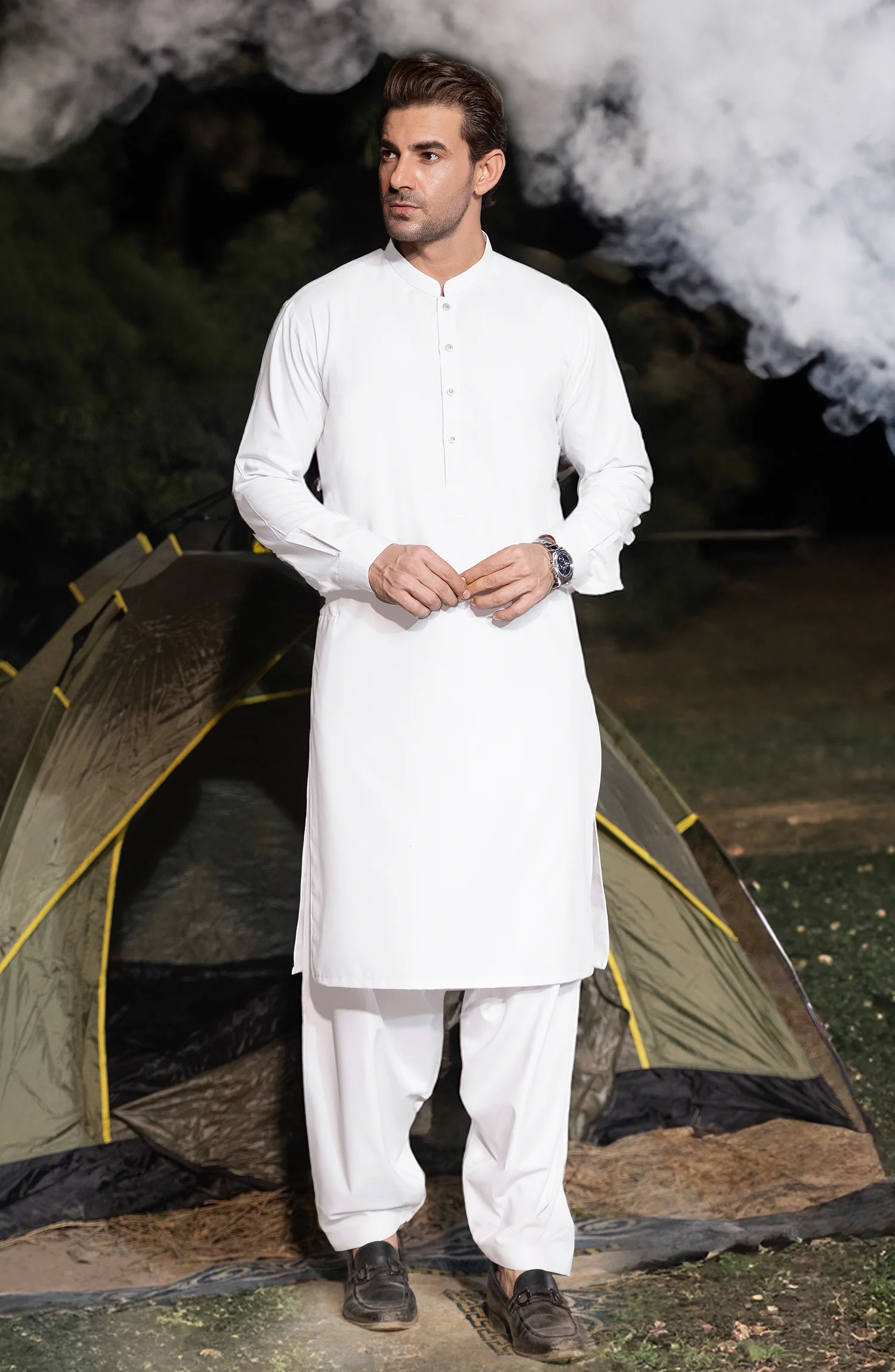 SNOW WHITE BLENDED KAMEEZ SHALWAR