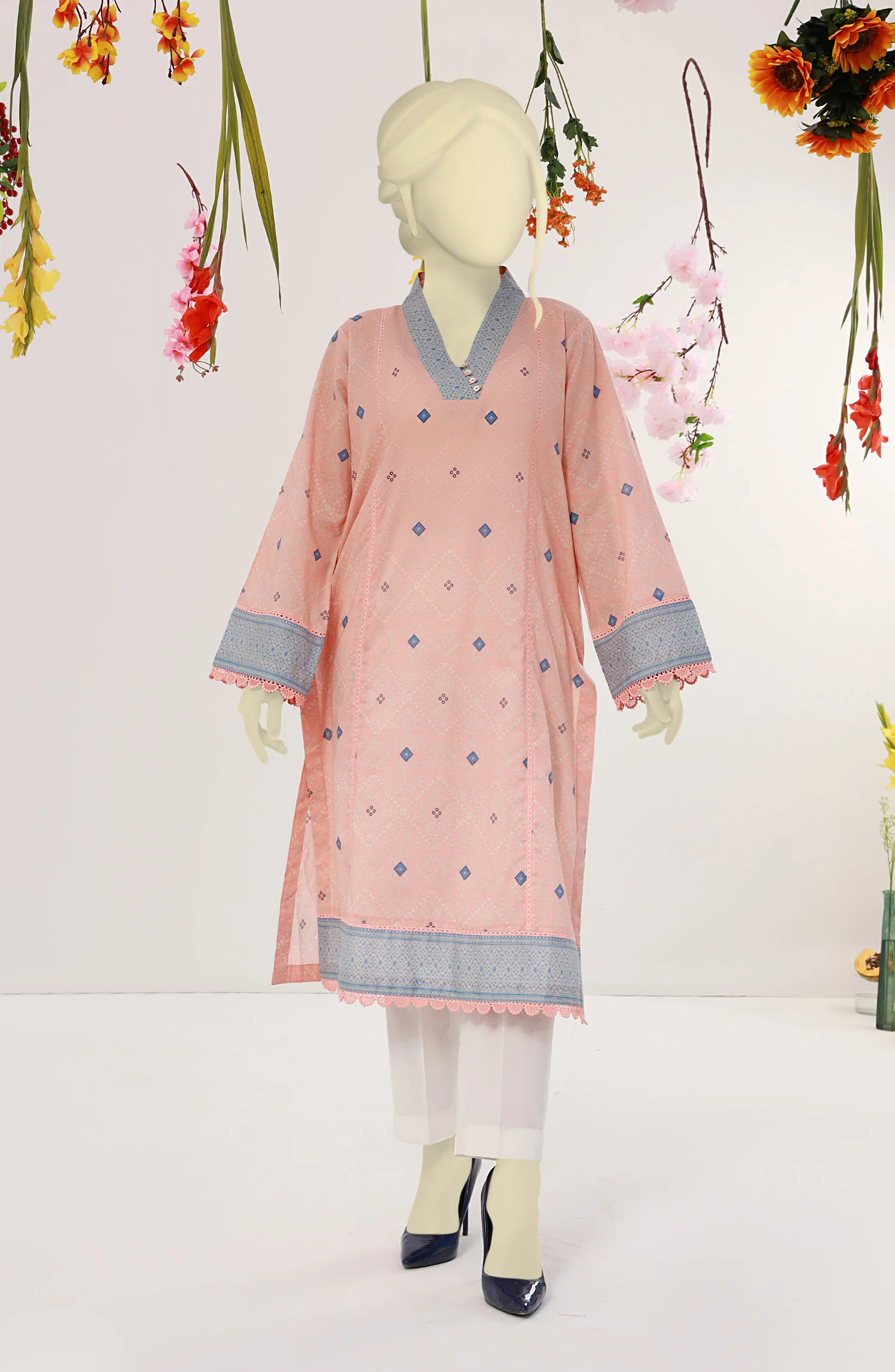 SPRING SUMMER'23 CRAFTED FOLK STITCHED 1PC KURTI