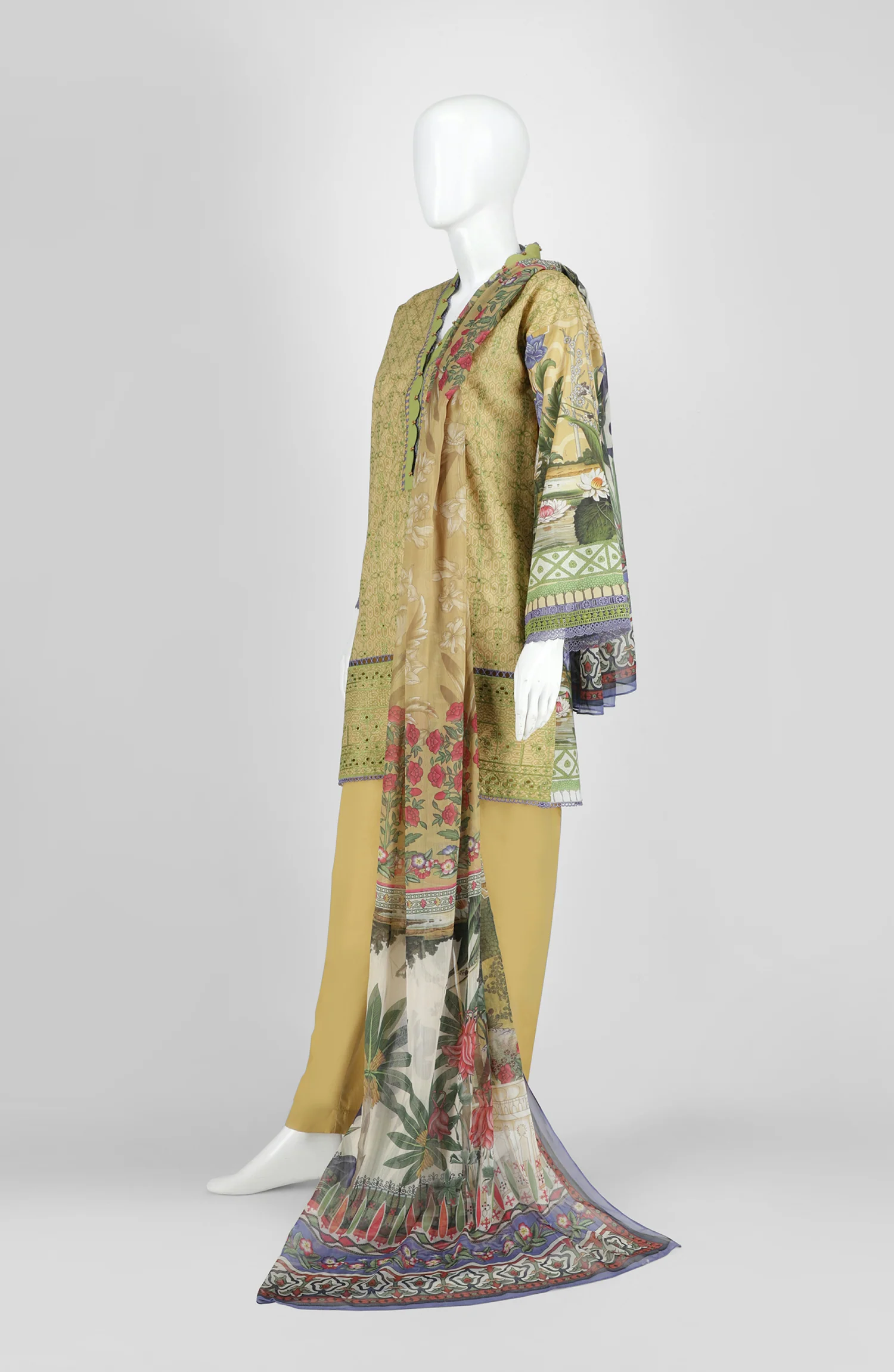SUMMER'22 ARCH FLORA STITCHED 3PC SUIT - Image 3