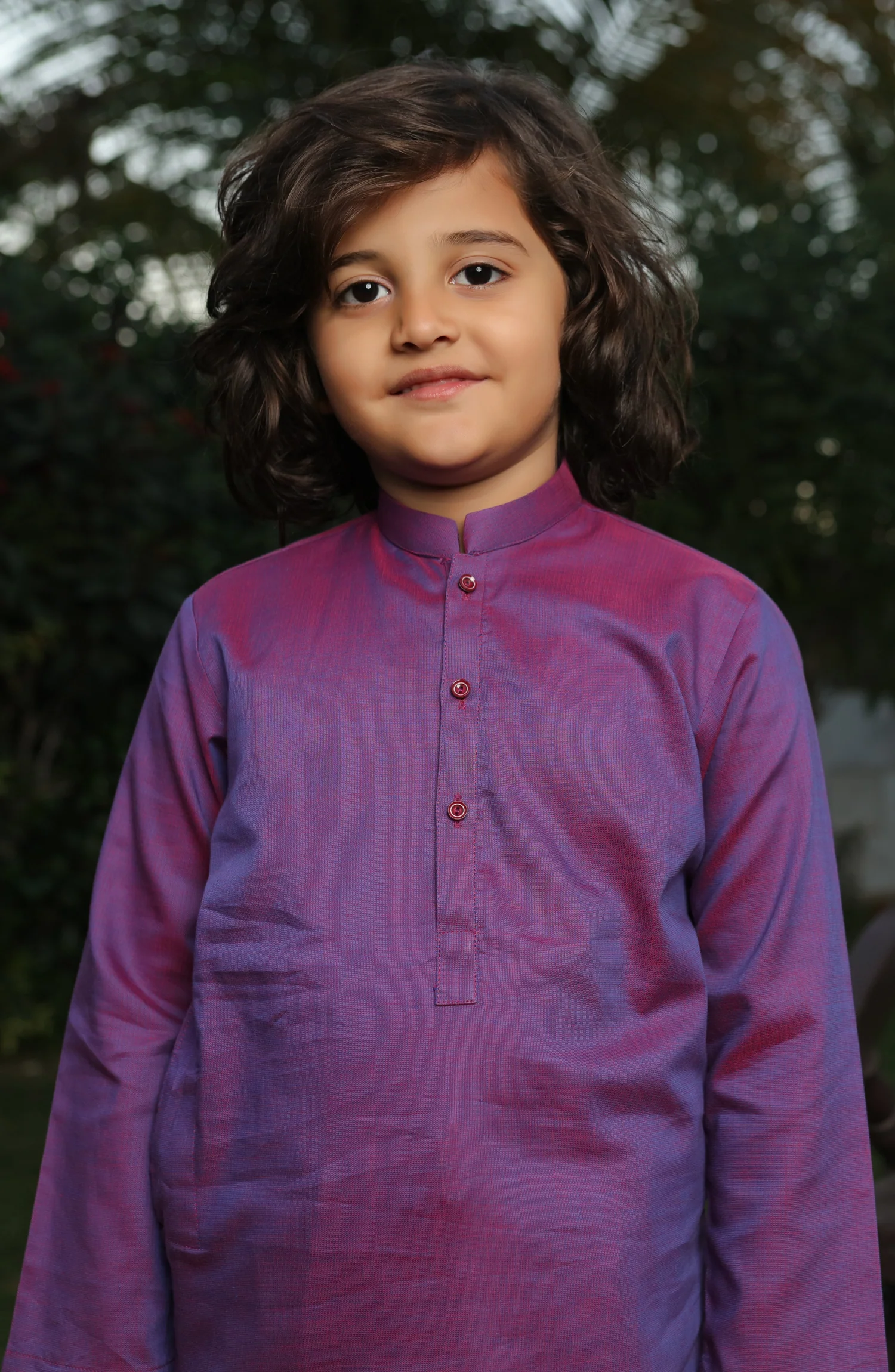 SUMMER'22 BOYS SEMI FORMAL STYLING KURTA PURPLE - Image 2